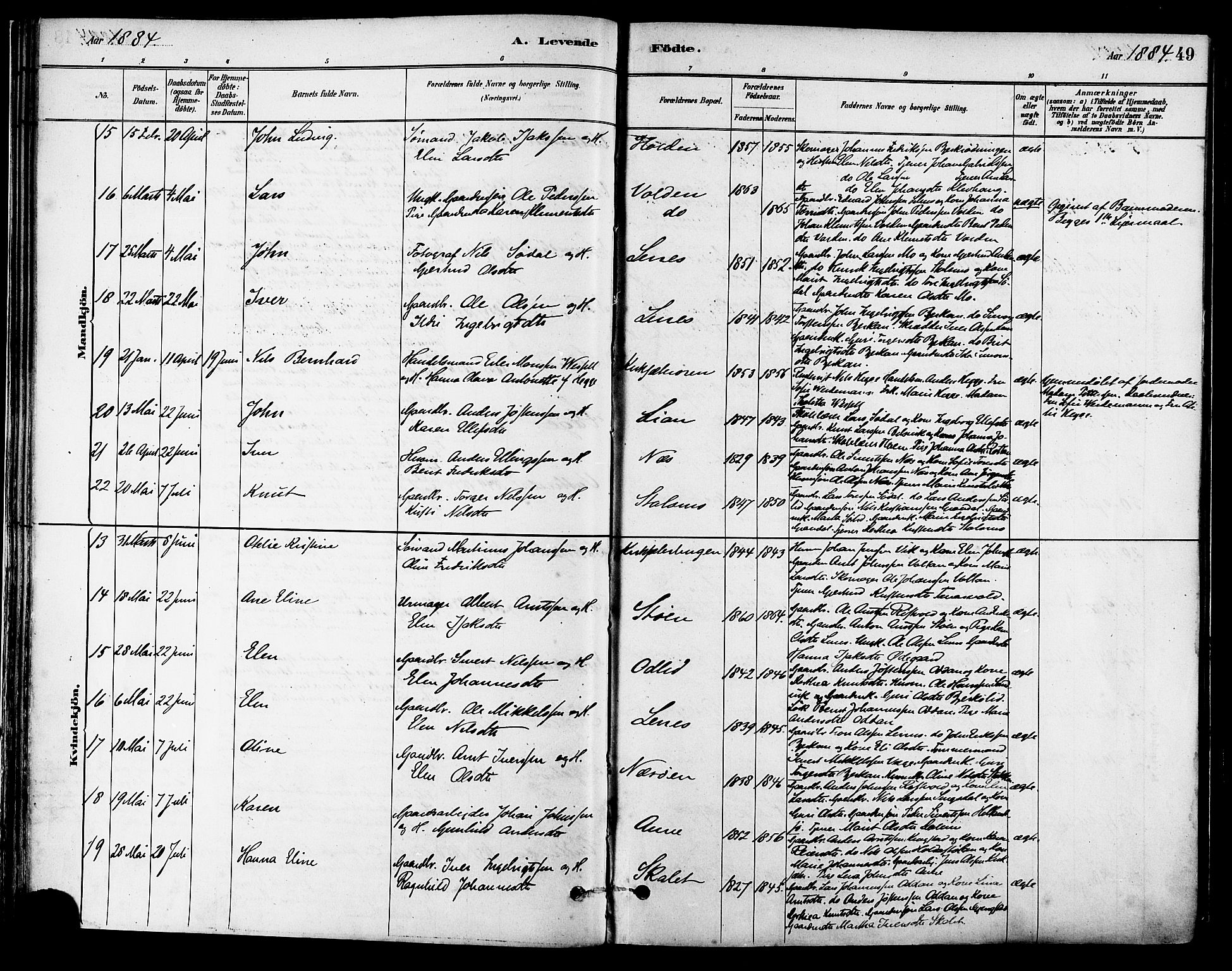 Ministerialprotokoller, klokkerbøker og fødselsregistre - Sør-Trøndelag, SAT/A-1456/630/L0496: Ministerialbok nr. 630A09, 1879-1895, s. 49