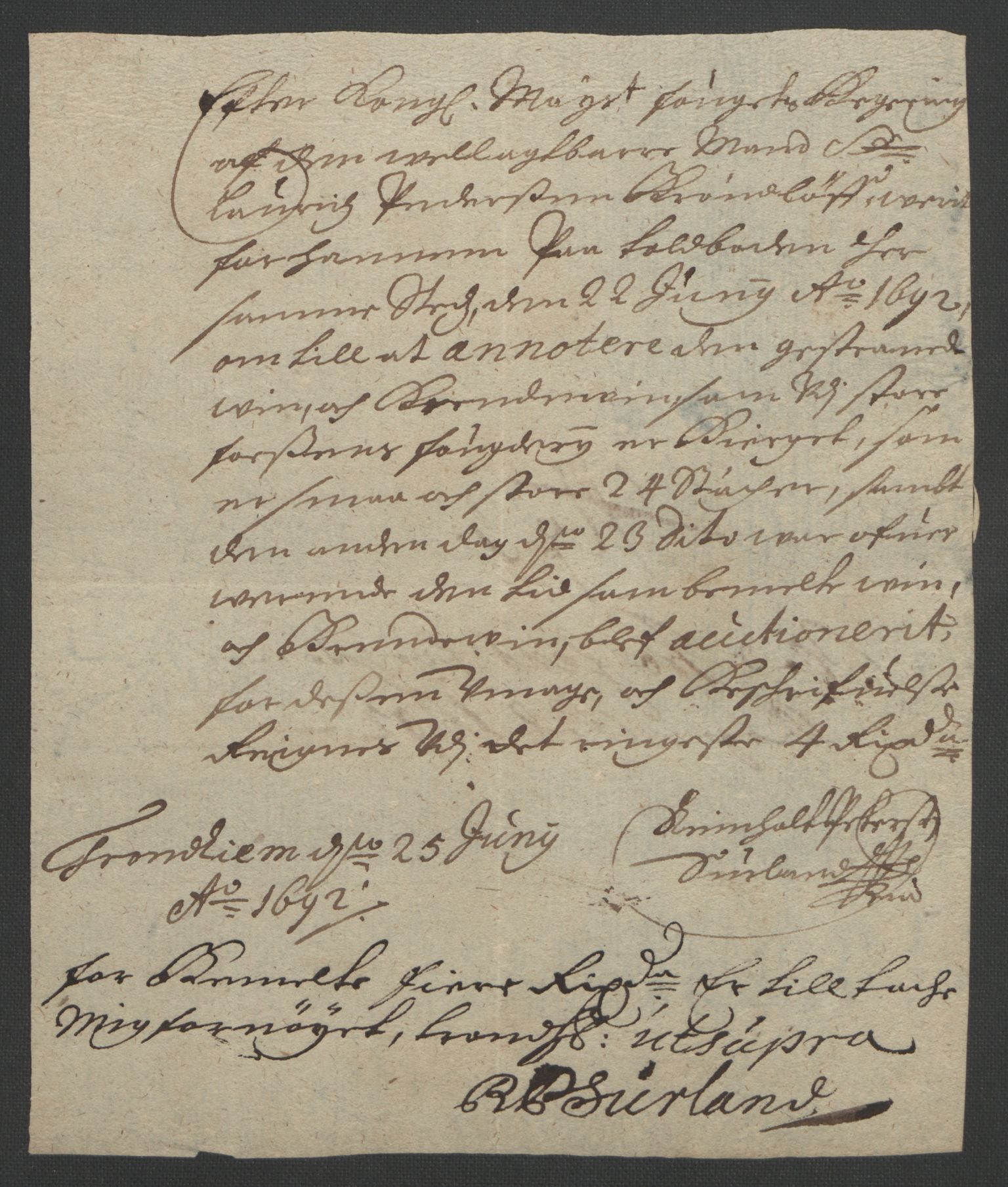 Rentekammeret inntil 1814, Reviderte regnskaper, Fogderegnskap, RA/EA-4092/R57/L3849: Fogderegnskap Fosen, 1692-1693, s. 237