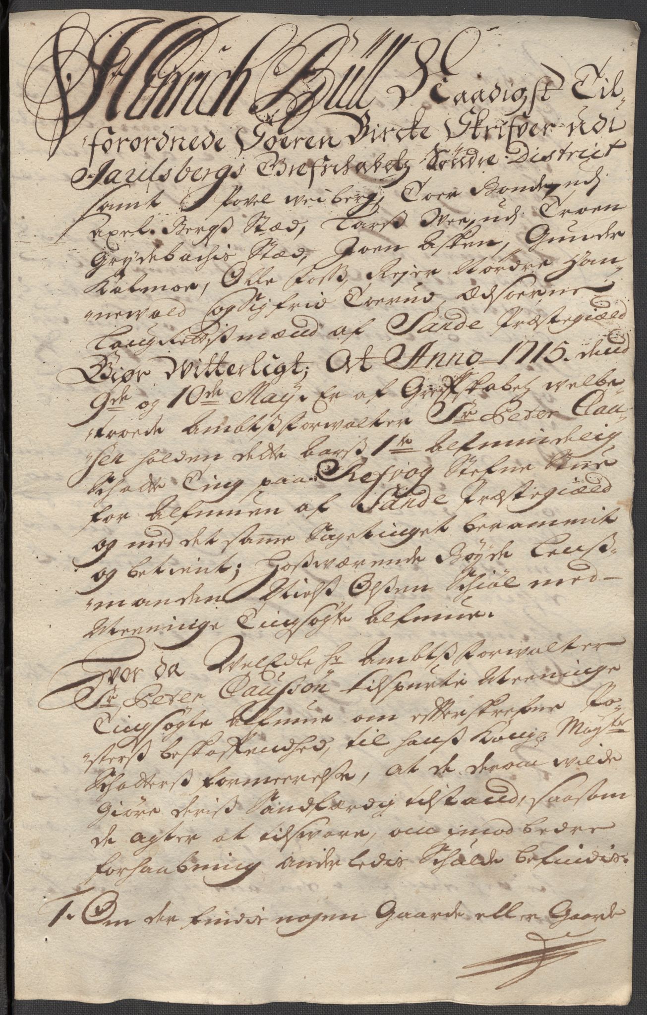 Rentekammeret inntil 1814, Reviderte regnskaper, Fogderegnskap, AV/RA-EA-4092/R32/L1879: Fogderegnskap Jarlsberg grevskap, 1714-1715, s. 370