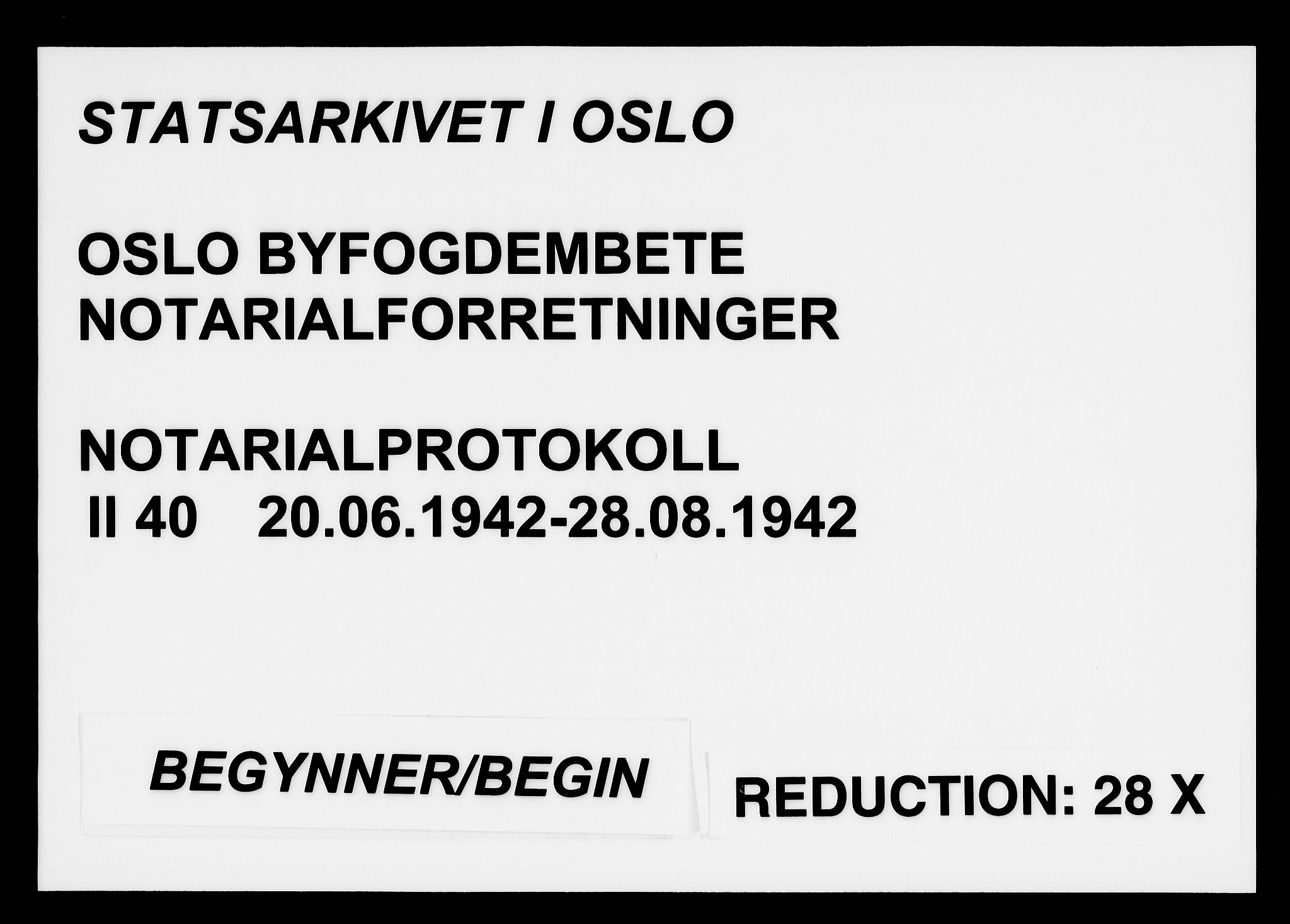 Oslo byfogd avd. I, SAO/A-10220/L/Lb/Lbb/L0040: Notarialprotokoll, rekke II: Vigsler, 1942