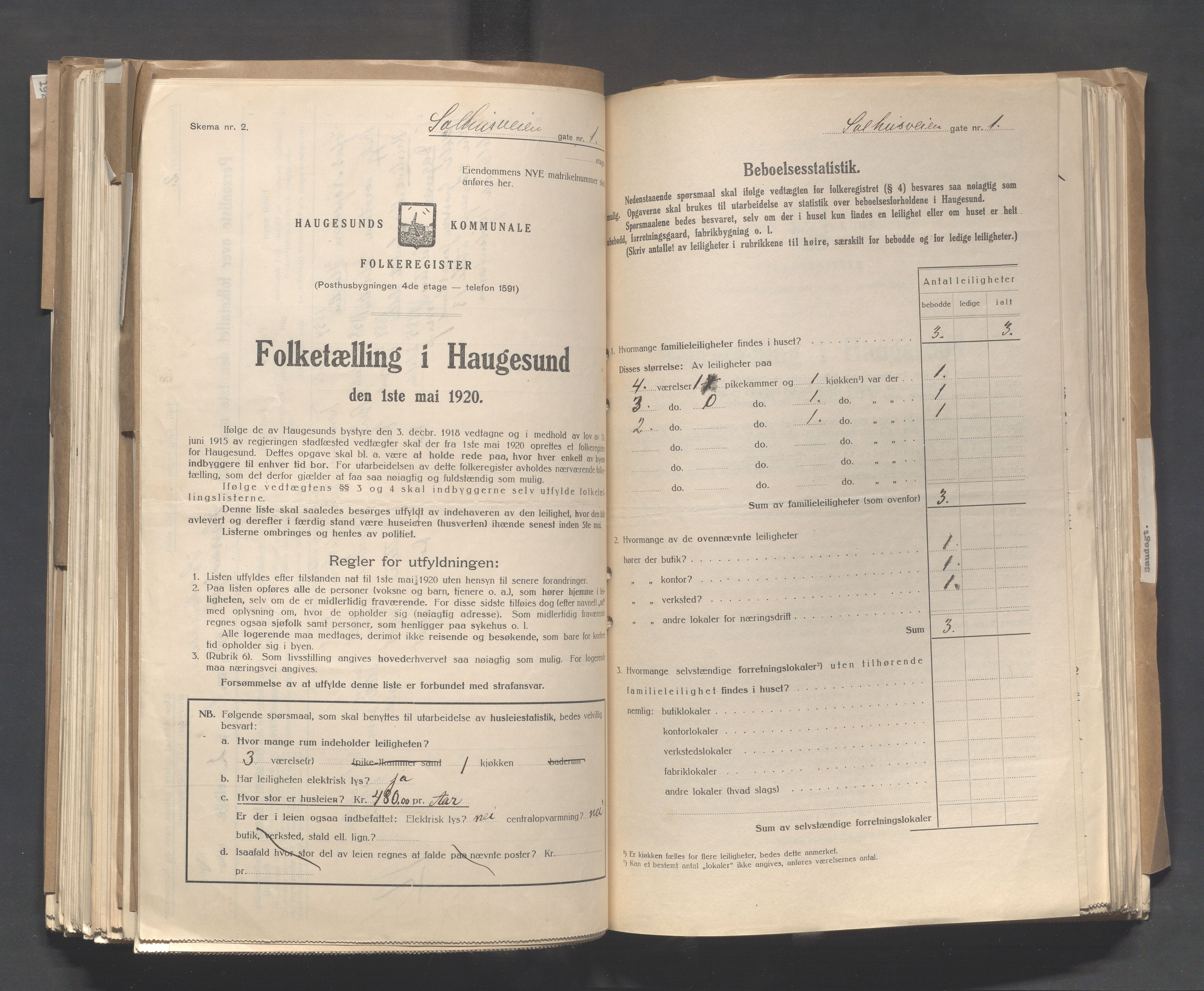 IKAR, Kommunal folketelling 1.5.1920 for Haugesund, 1920, s. 3255