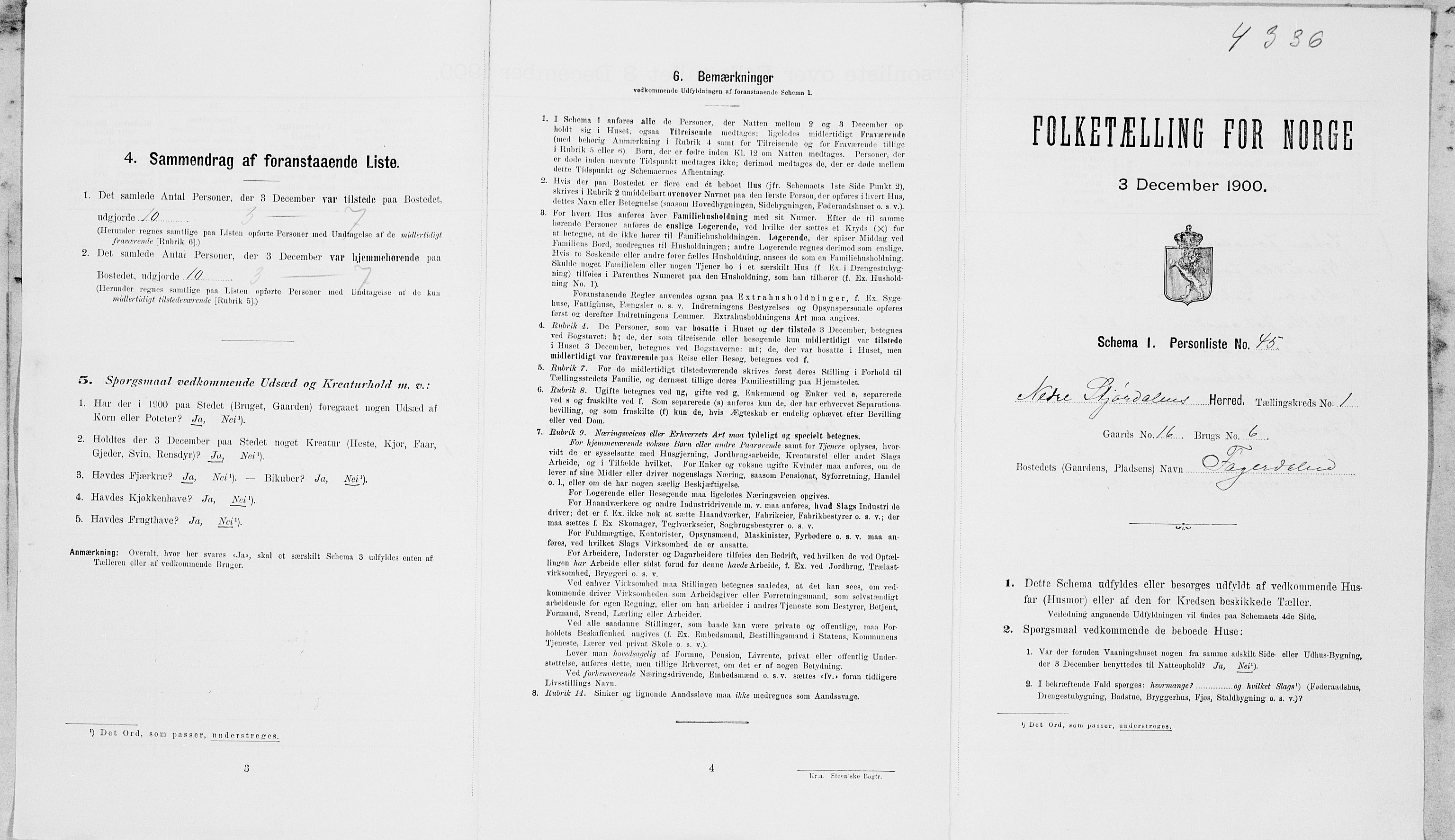 SAT, Folketelling 1900 for 1714 Nedre Stjørdal herred, 1900, s. 249