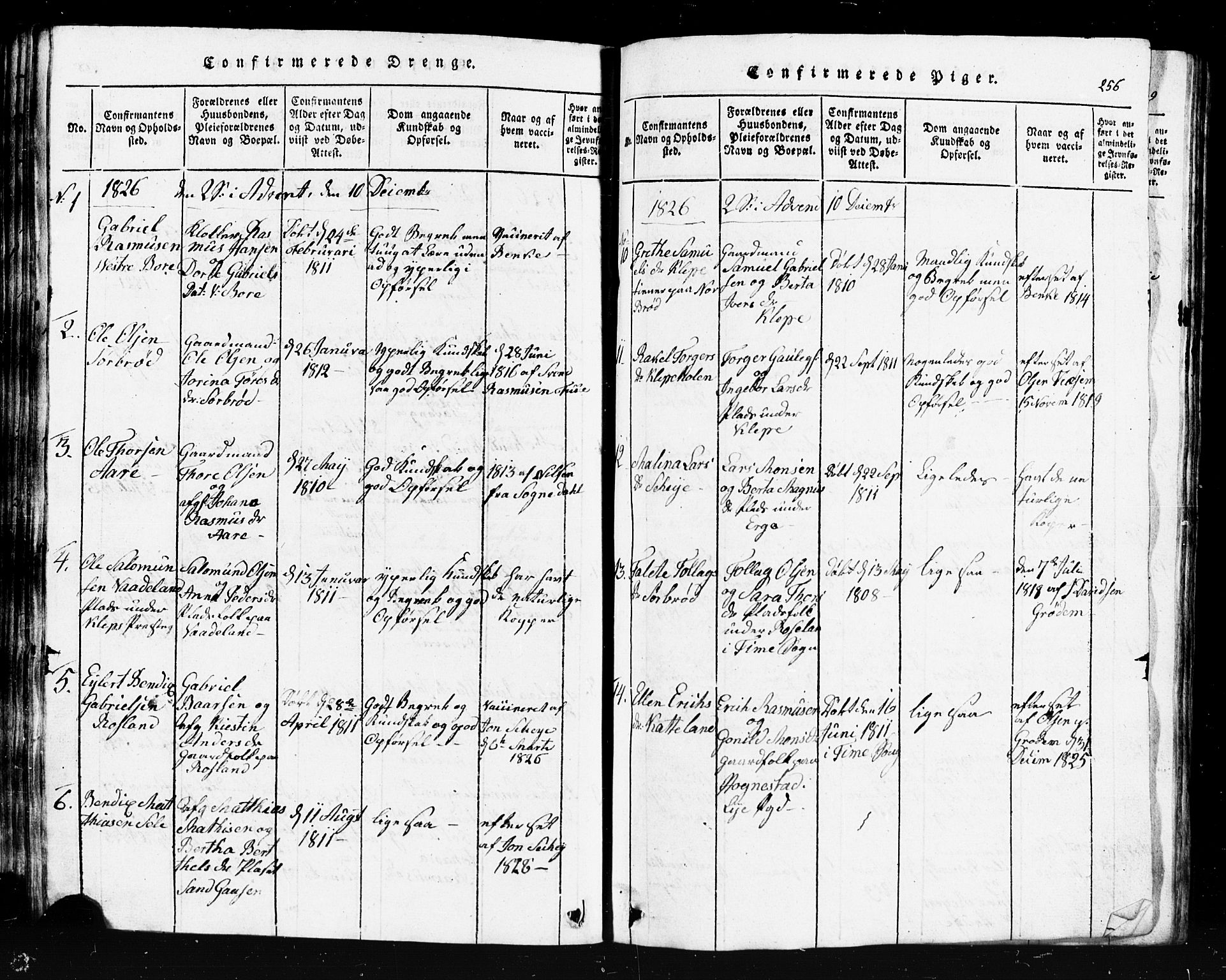 Klepp sokneprestkontor, AV/SAST-A-101803/001/3/30BB/L0001: Klokkerbok nr.  B 1, 1816-1859, s. 256