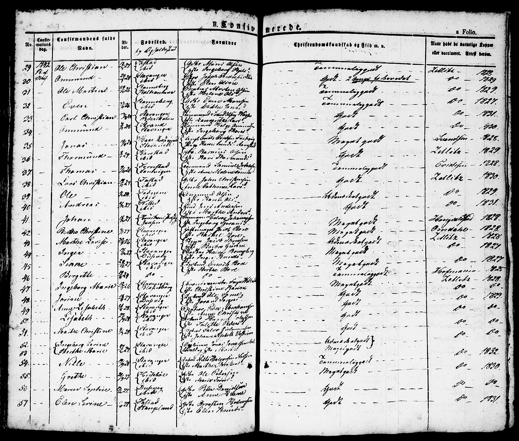 Domkirken sokneprestkontor, AV/SAST-A-101812/001/30/30BA/L0011: Ministerialbok nr. A 11, 1832-1856