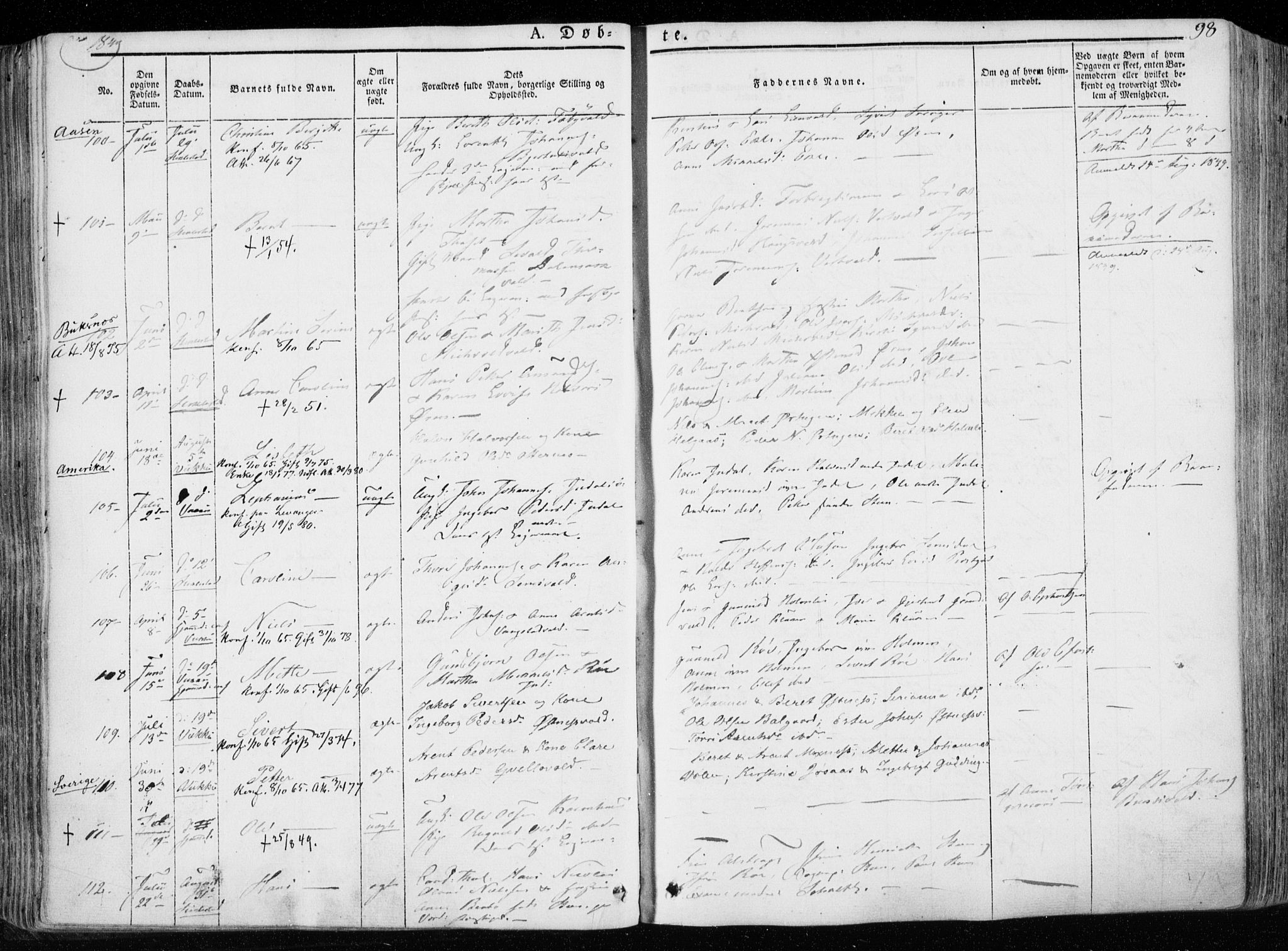 Ministerialprotokoller, klokkerbøker og fødselsregistre - Nord-Trøndelag, SAT/A-1458/723/L0239: Ministerialbok nr. 723A08, 1841-1851, s. 98