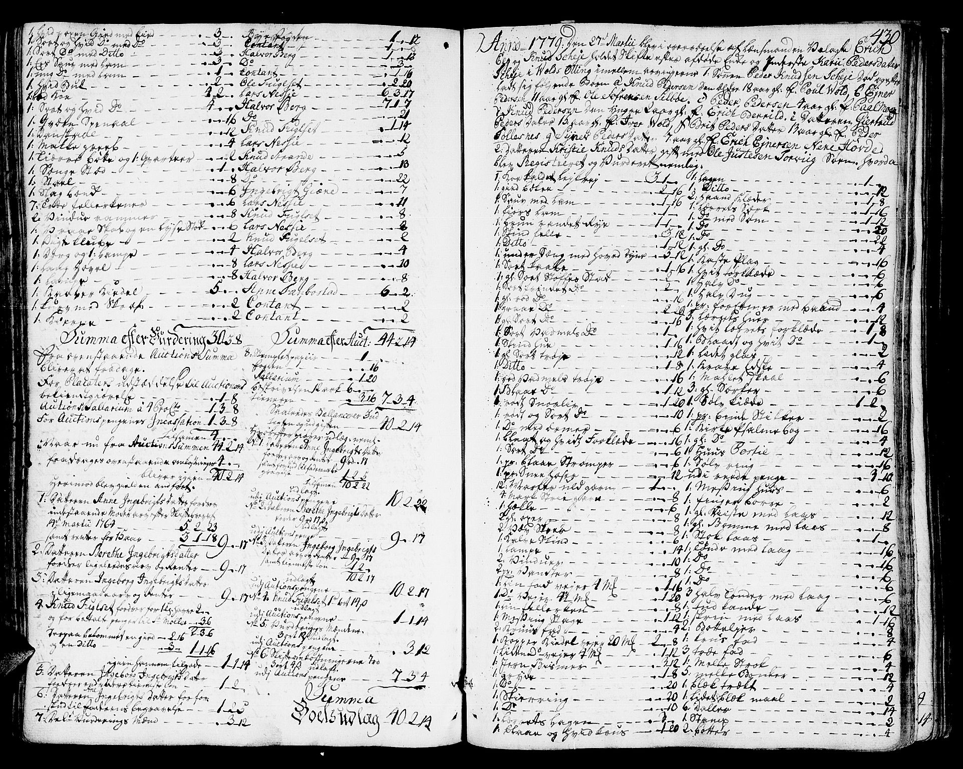Romsdal sorenskriveri, SAT/A-4149/1/3/3A/L0010: Skifteprotokoll, 1774-1782, s. 429b-430a