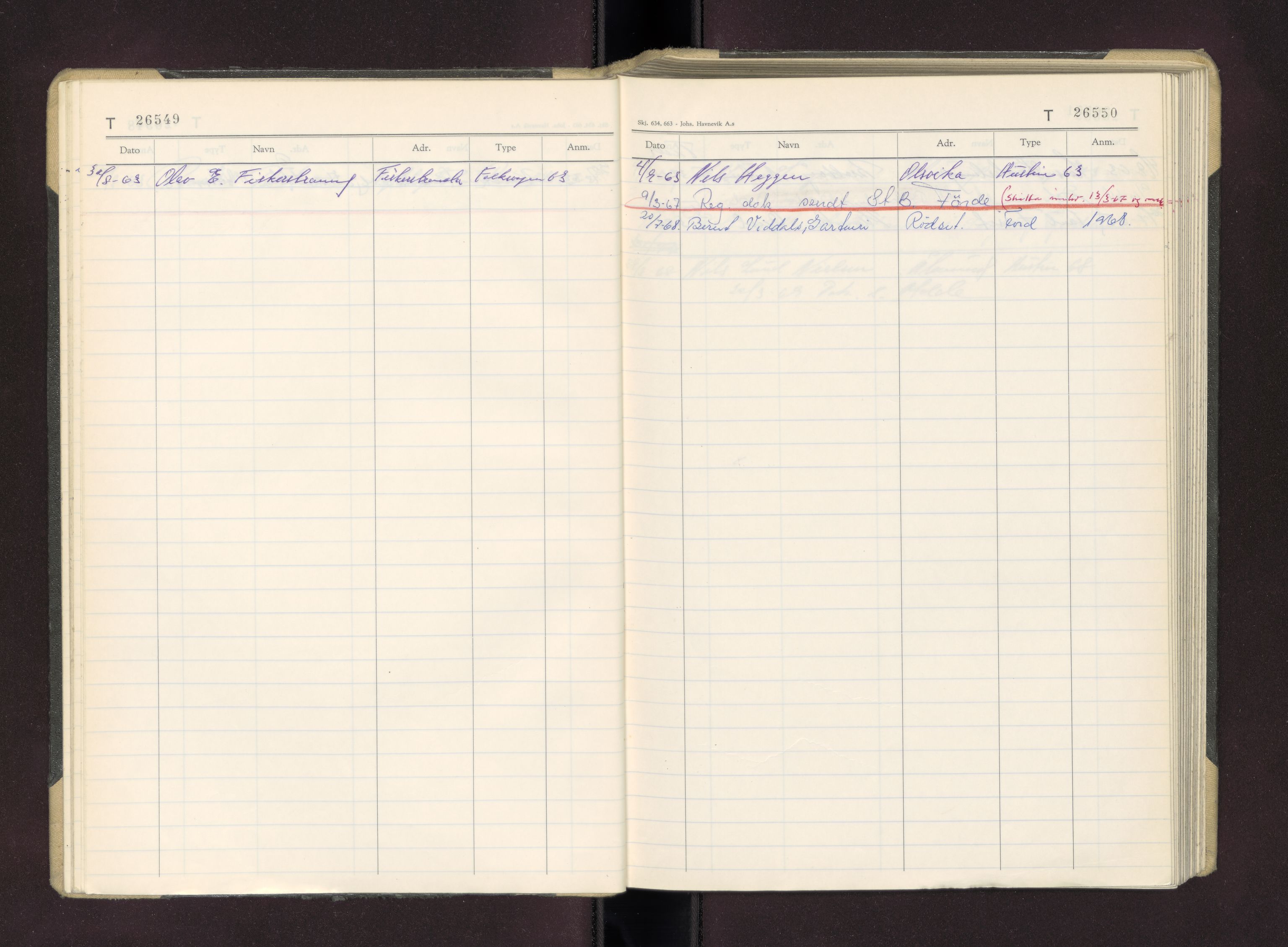 Møre og Romsdal vegkontor - Ålesund trafikkstasjon, AV/SAT-A-4099/F/Fc/L0026: Bilregister; T 26500 - T 26999, 1960-1970