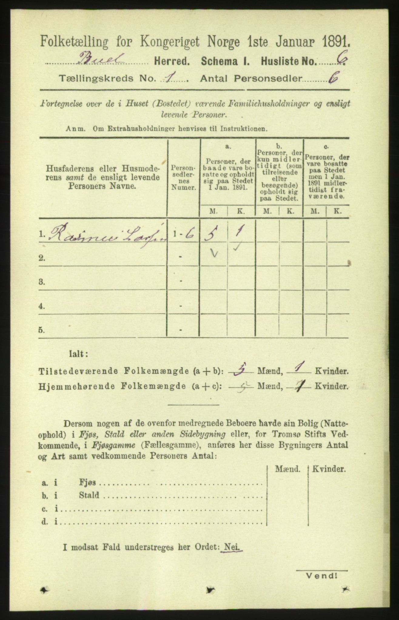 RA, Folketelling 1891 for 1549 Bud herred, 1891, s. 24