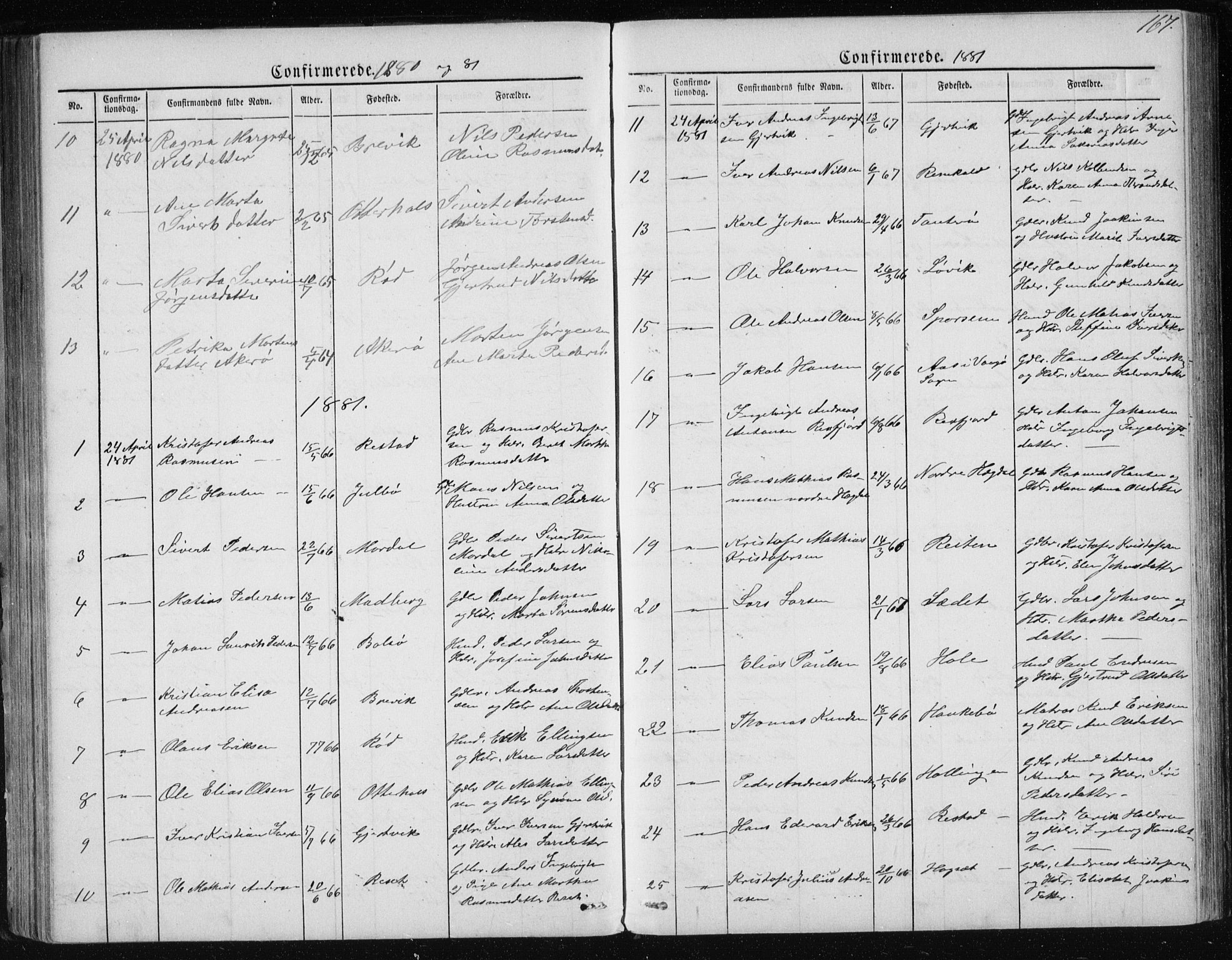 Ministerialprotokoller, klokkerbøker og fødselsregistre - Møre og Romsdal, AV/SAT-A-1454/560/L0724: Klokkerbok nr. 560C01, 1867-1892, s. 167