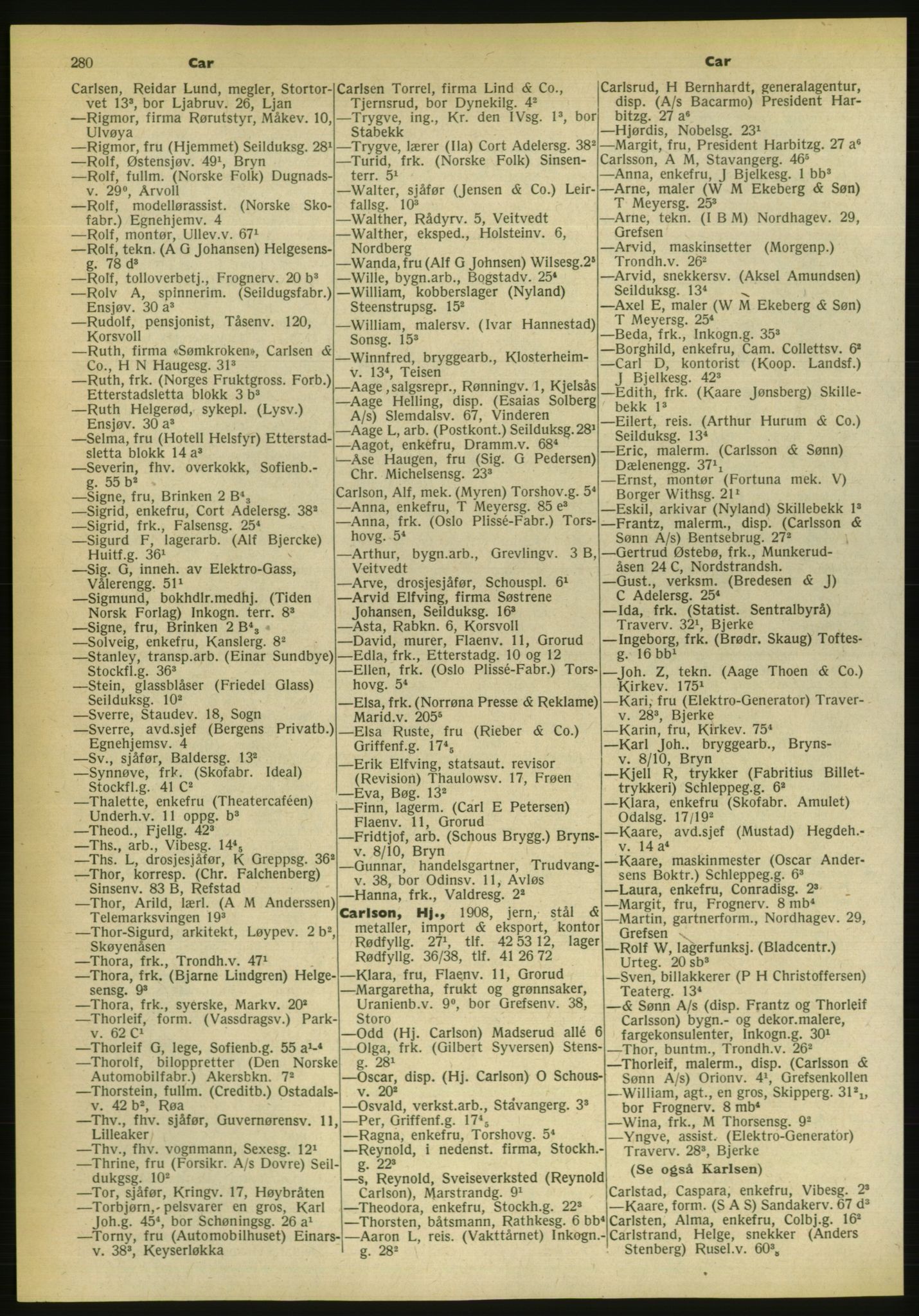 Kristiania/Oslo adressebok, PUBL/-, 1956-1957, s. 280