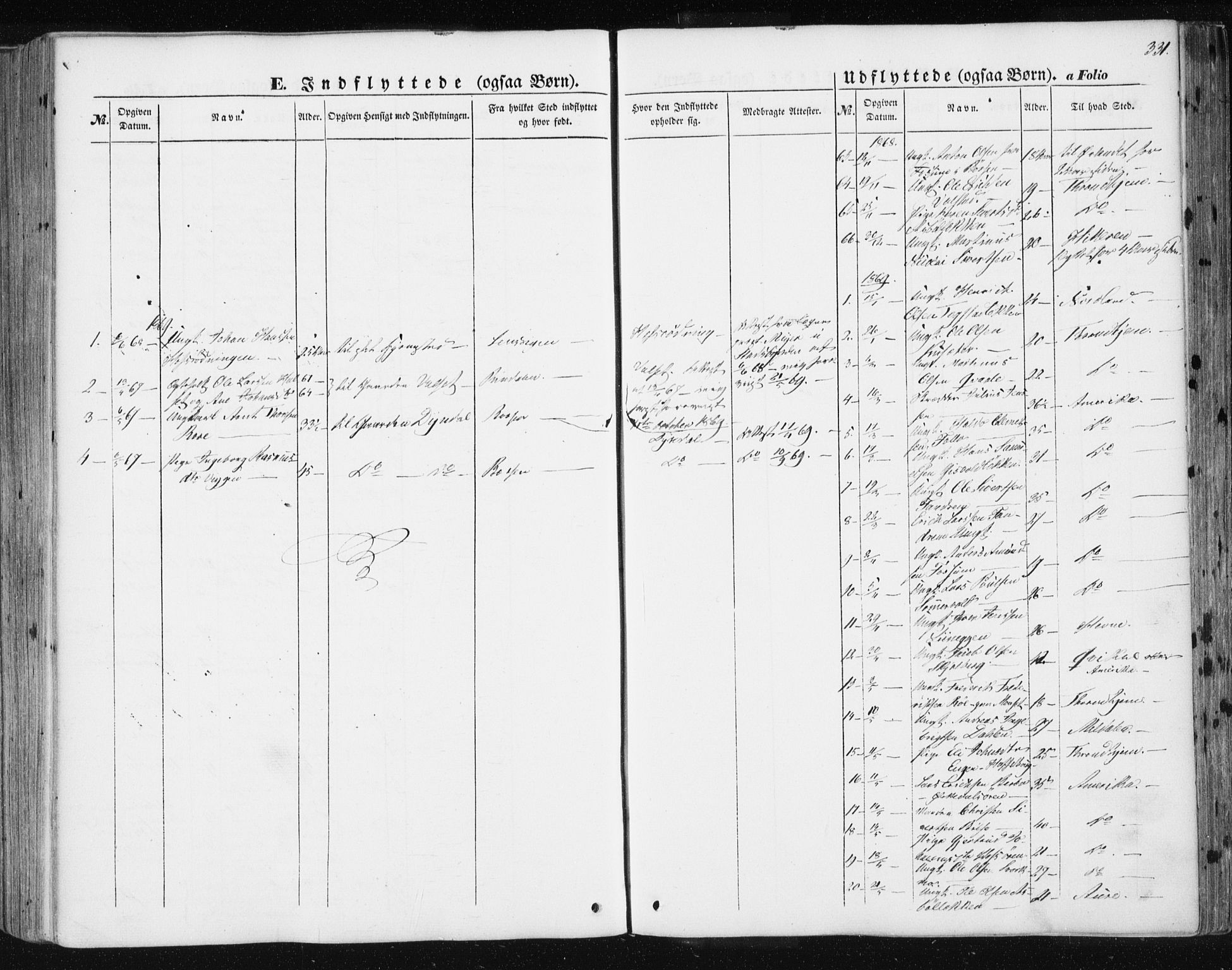 Ministerialprotokoller, klokkerbøker og fødselsregistre - Sør-Trøndelag, AV/SAT-A-1456/668/L0806: Ministerialbok nr. 668A06, 1854-1869, s. 331