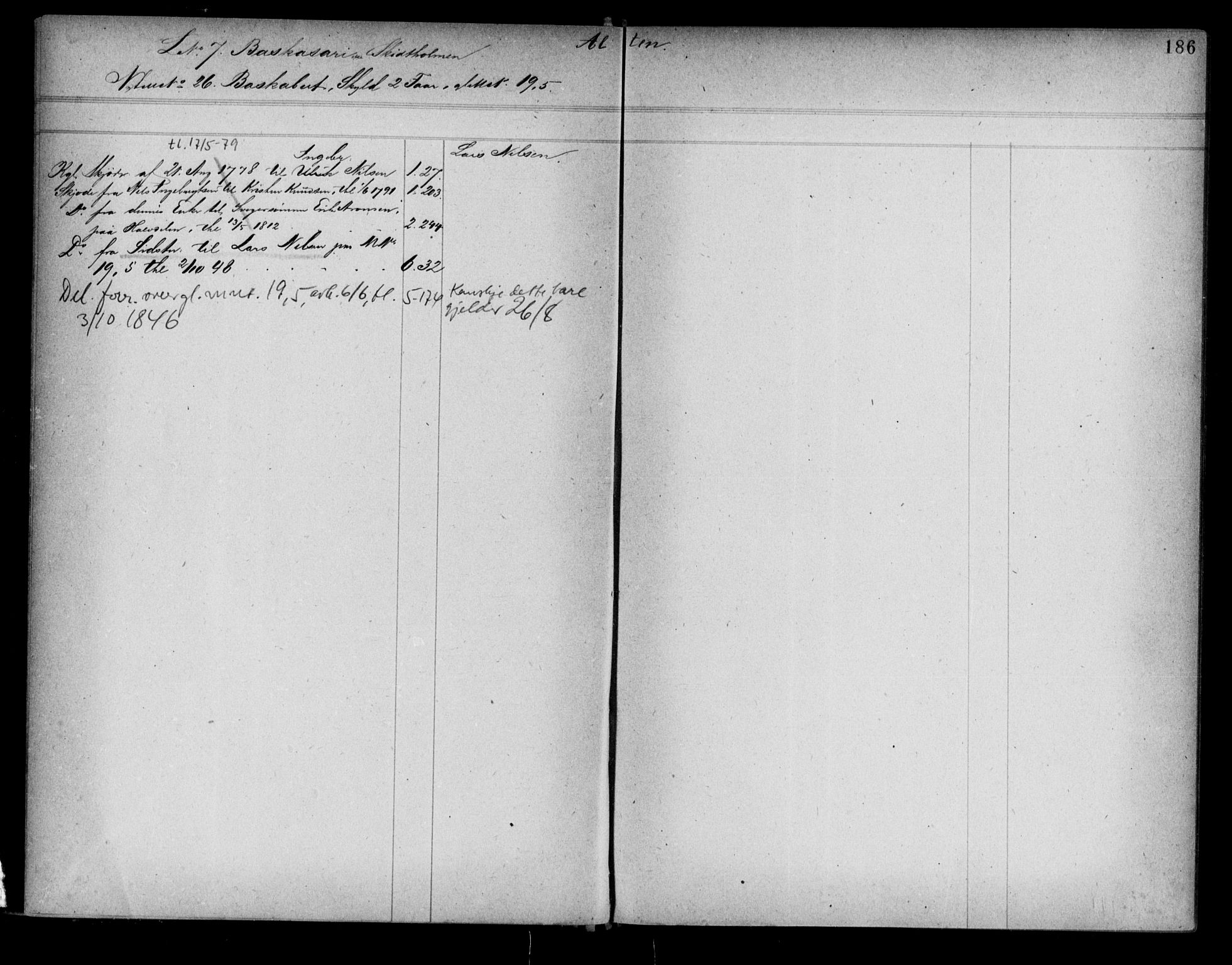 Alta fogderi/sorenskriveri, AV/SATØ-SATØ-5/1/K/Kb/Kba/L0007pantereg: Panteregister nr. 7, 1776, s. 186