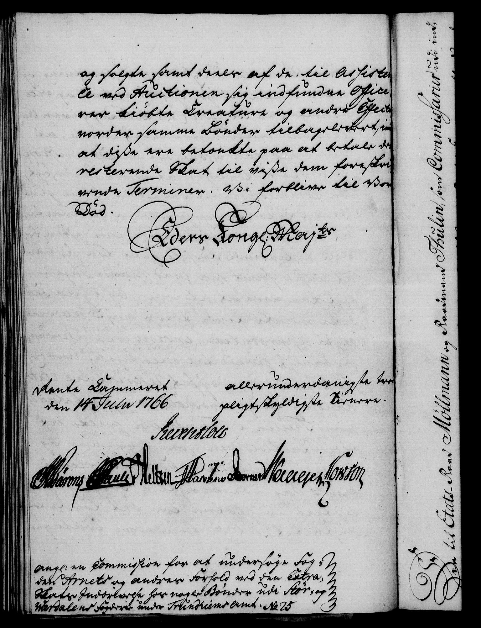 Rentekammeret, Kammerkanselliet, RA/EA-3111/G/Gf/Gfa/L0048: Norsk relasjons- og resolusjonsprotokoll (merket RK 52.48), 1766, s. 284
