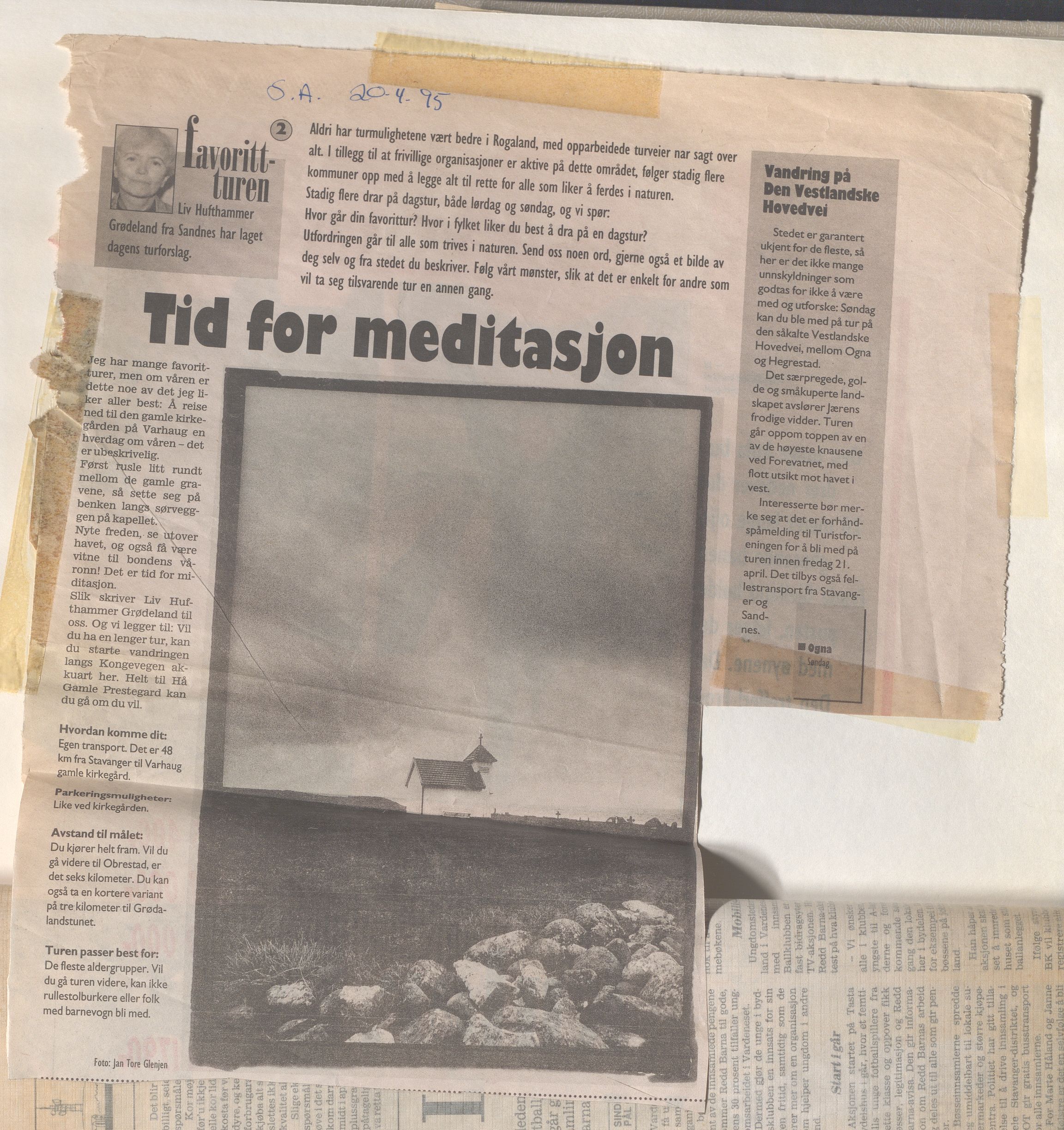 Hå kommune - Kulturetaten, IKAR/A-304/Ub/Ubc/L0009: Avisutklipp - Diverse, 1995