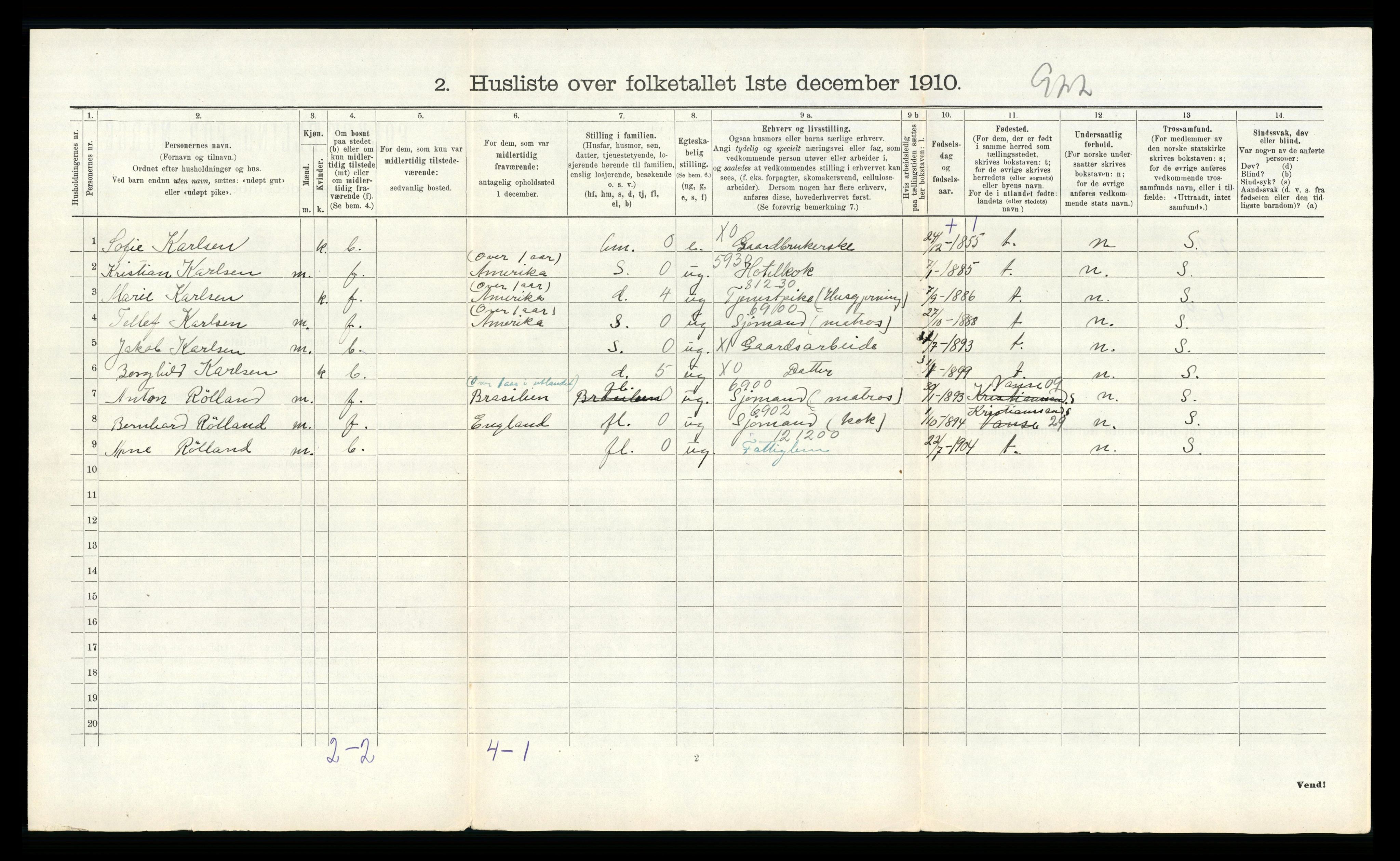 RA, Folketelling 1910 for 1040 Spind herred, 1910, s. 457