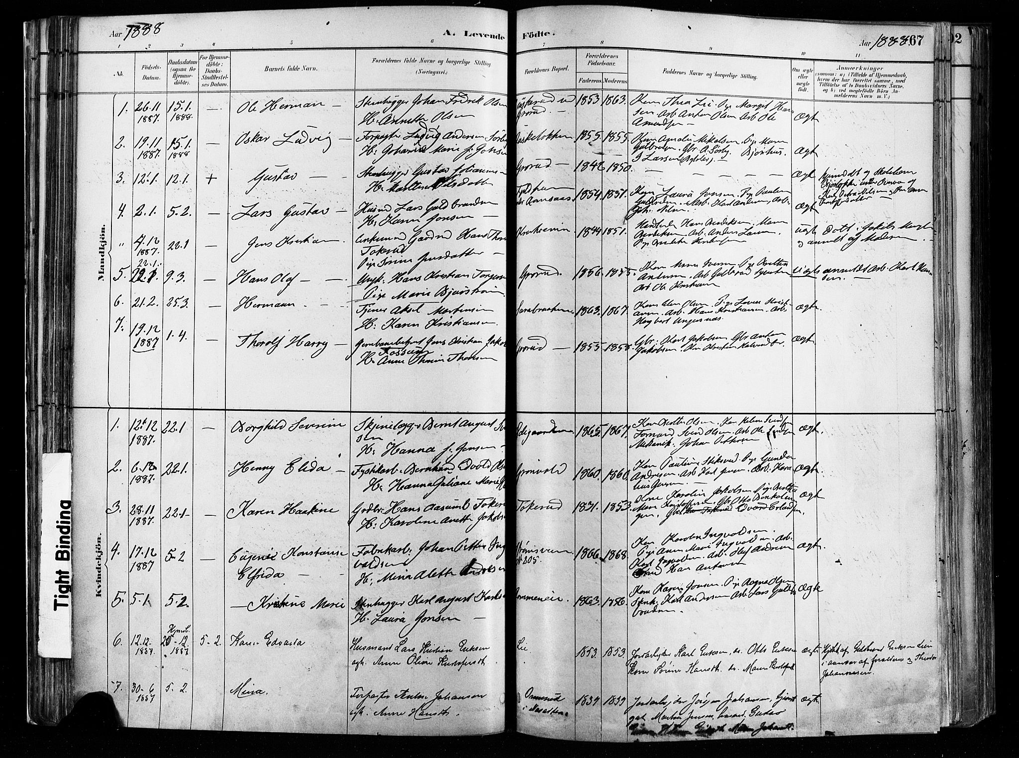 Østre Aker prestekontor Kirkebøker, AV/SAO-A-10840/F/Fa/L0008: Ministerialbok nr. I 8, 1883-1894, s. 67
