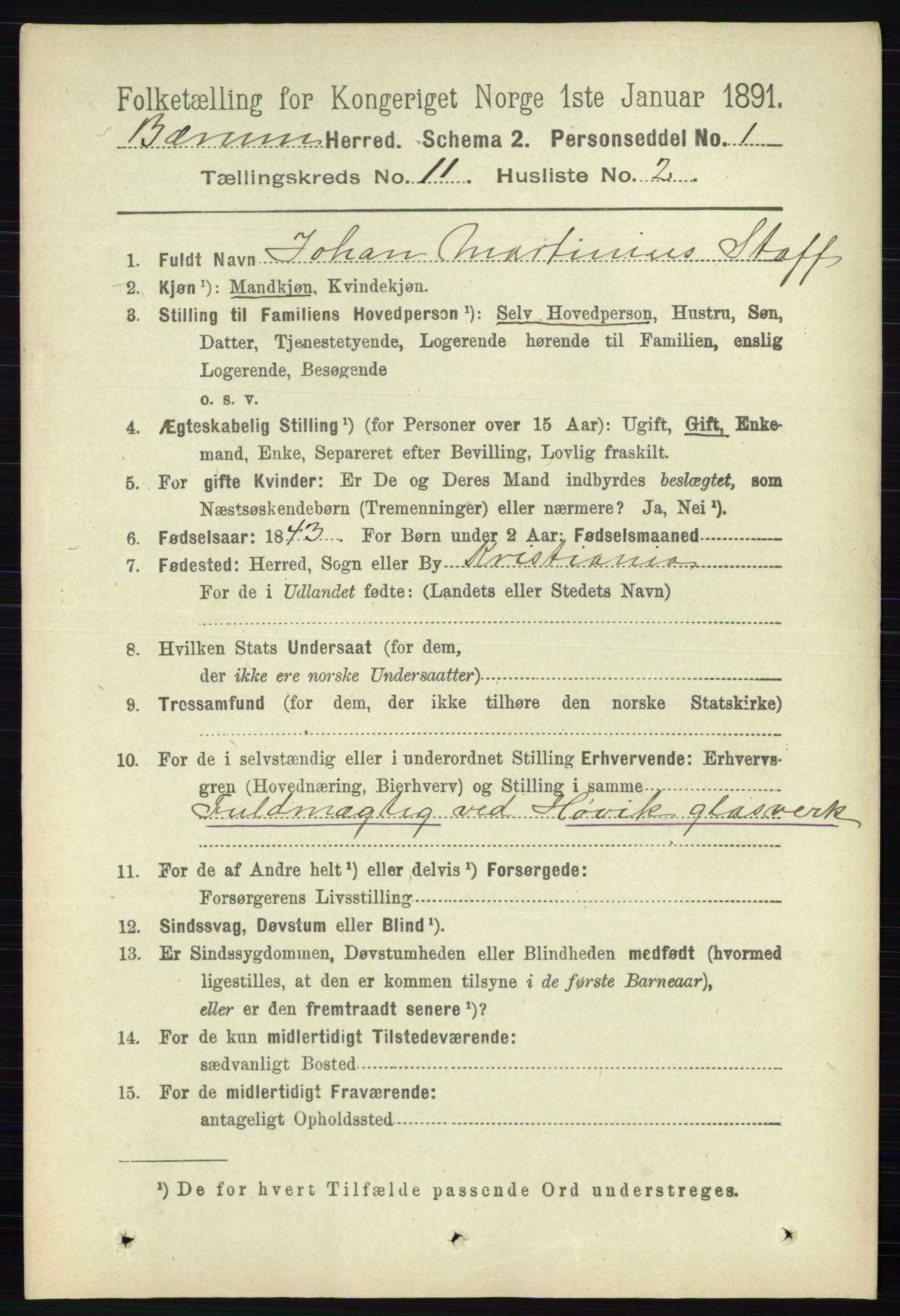 RA, Folketelling 1891 for 0219 Bærum herred, 1891, s. 7191