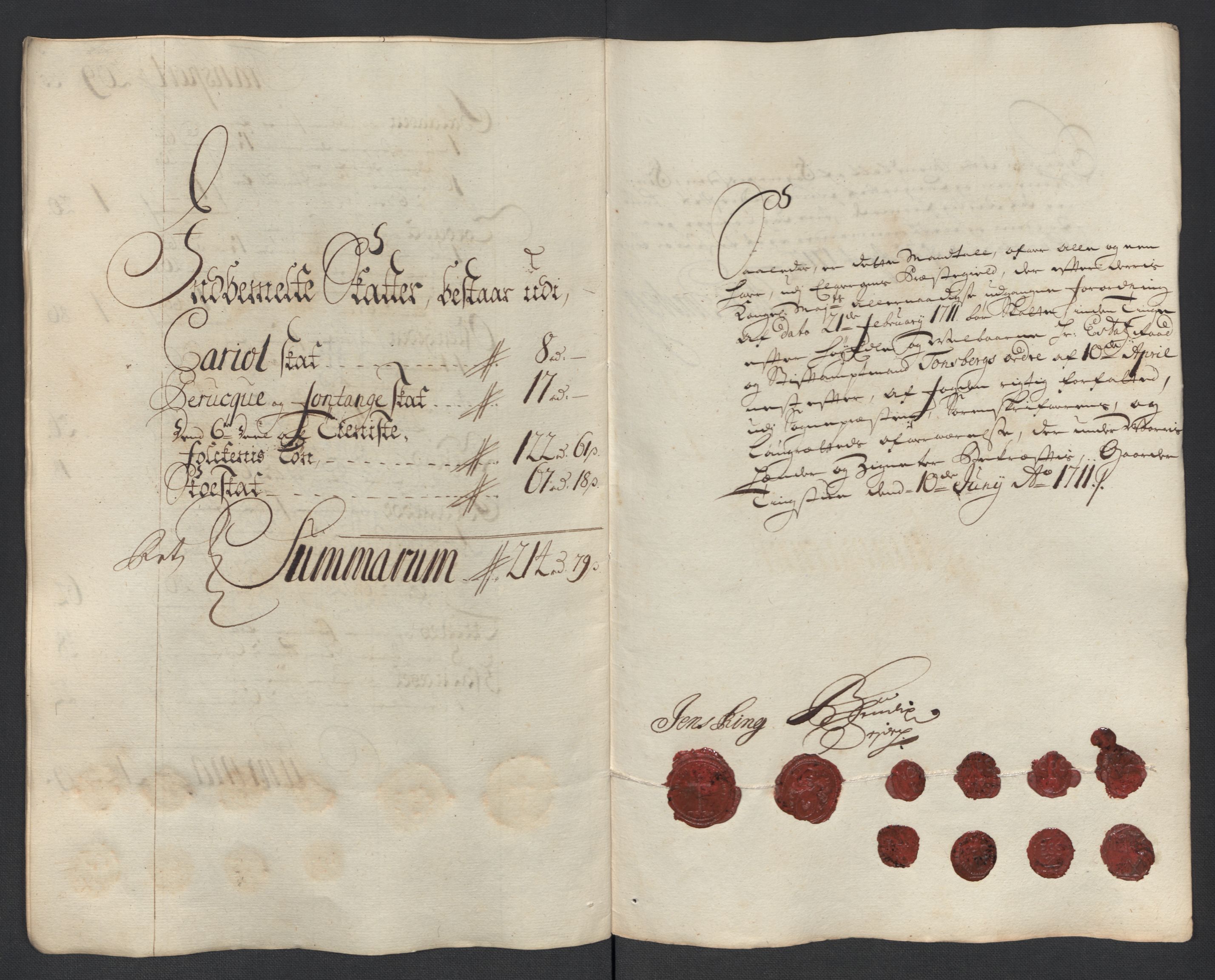 Rentekammeret inntil 1814, Reviderte regnskaper, Fogderegnskap, AV/RA-EA-4092/R13/L0848: Fogderegnskap Solør, Odal og Østerdal, 1711, s. 404