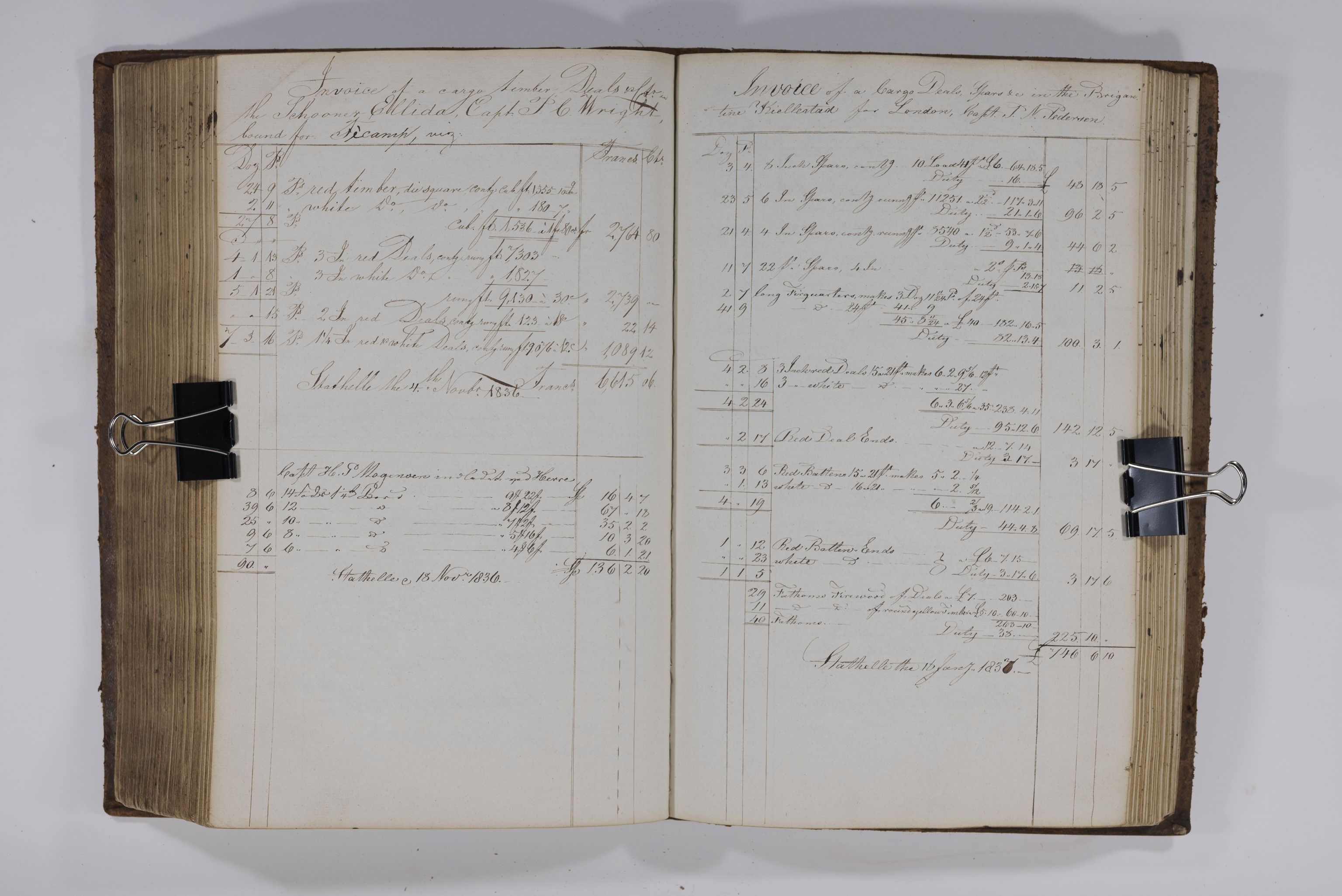 , Priscourant-tømmerpriser, 1834-38, 1834-1838, s. 263