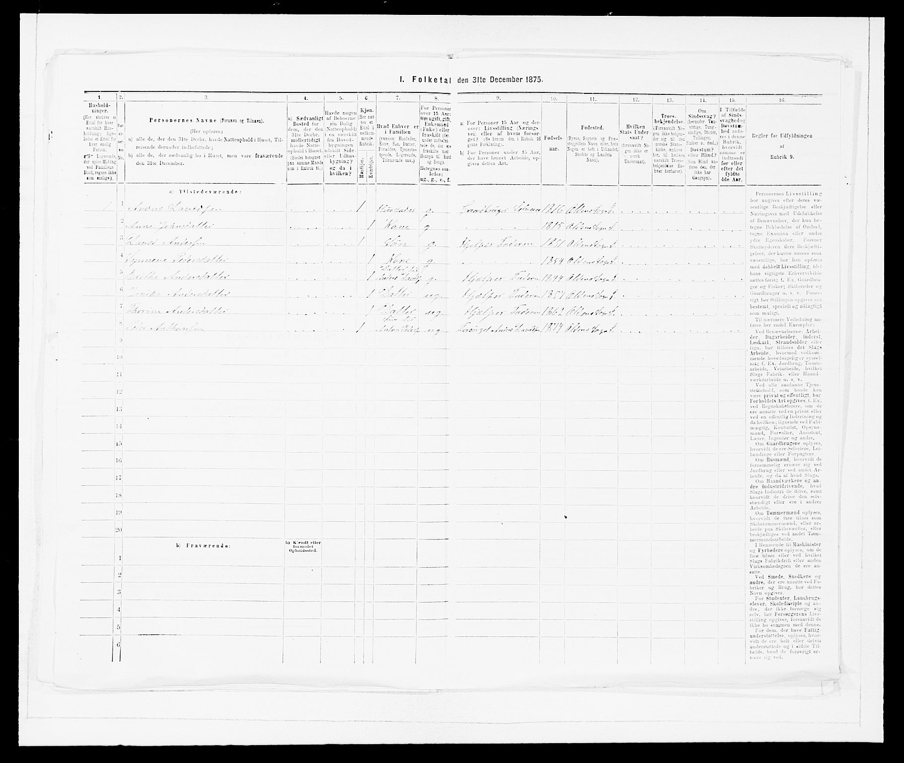 SAB, Folketelling 1875 for 1447P Innvik prestegjeld, 1875, s. 910