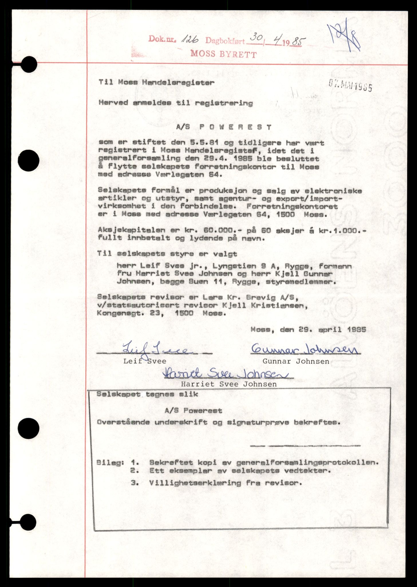 Moss tingrett, AV/SAT-A-10063/K/Ka/Kab/L0034: Slettede og konverterte firmaer, Pow - Refsnes B, 1890-1943, s. 3