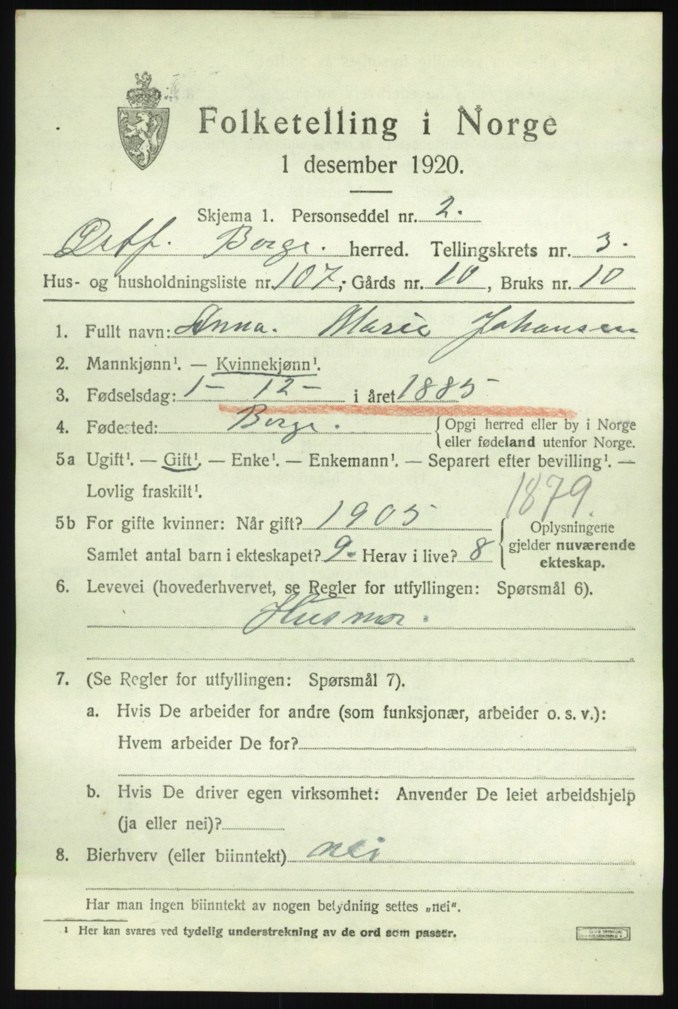 SAO, Folketelling 1920 for 0113 Borge herred, 1920, s. 5137