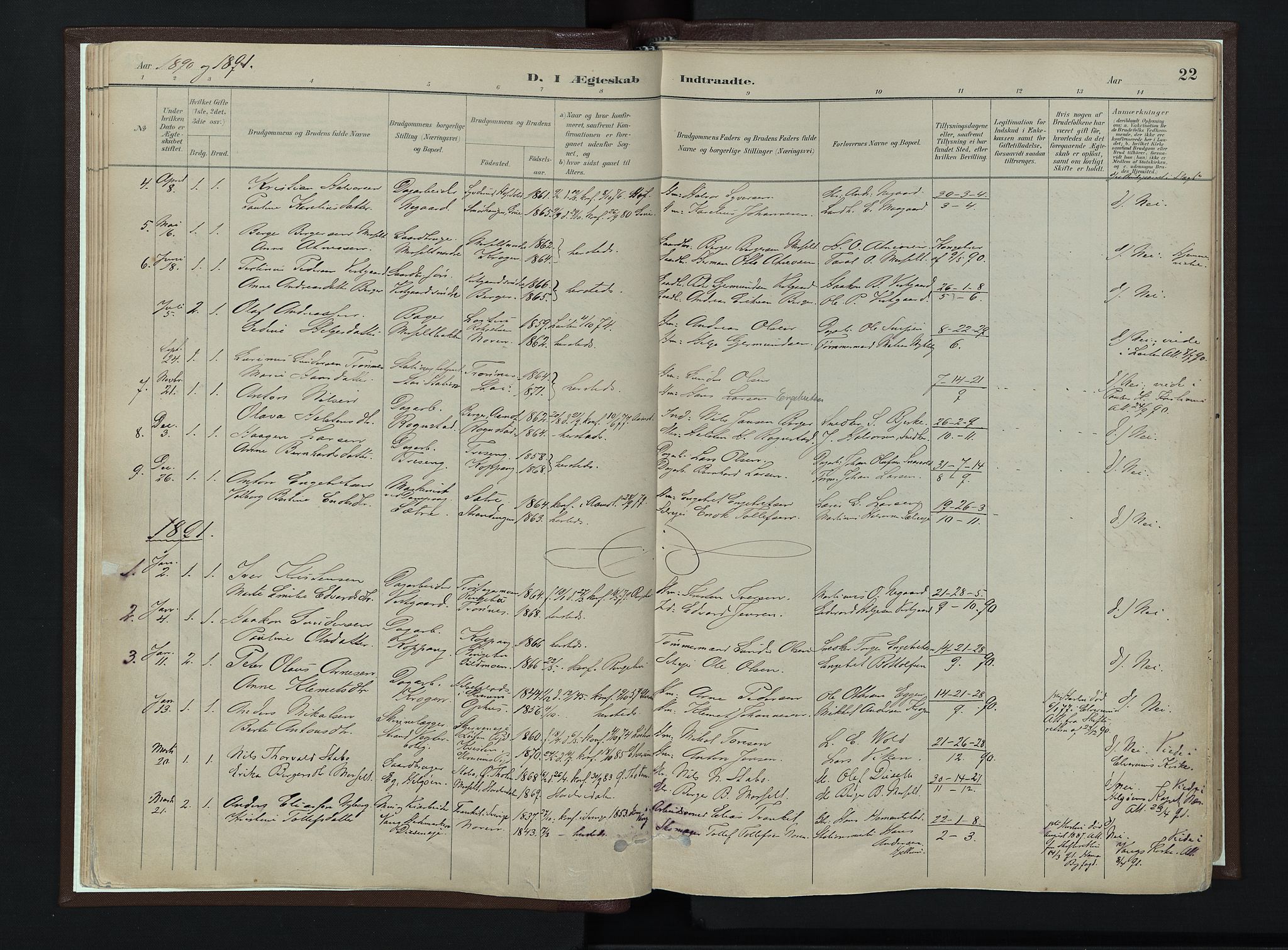 Stor-Elvdal prestekontor, AV/SAH-PREST-052/H/Ha/Haa/L0003: Ministerialbok nr. 3, 1882-1901, s. 22