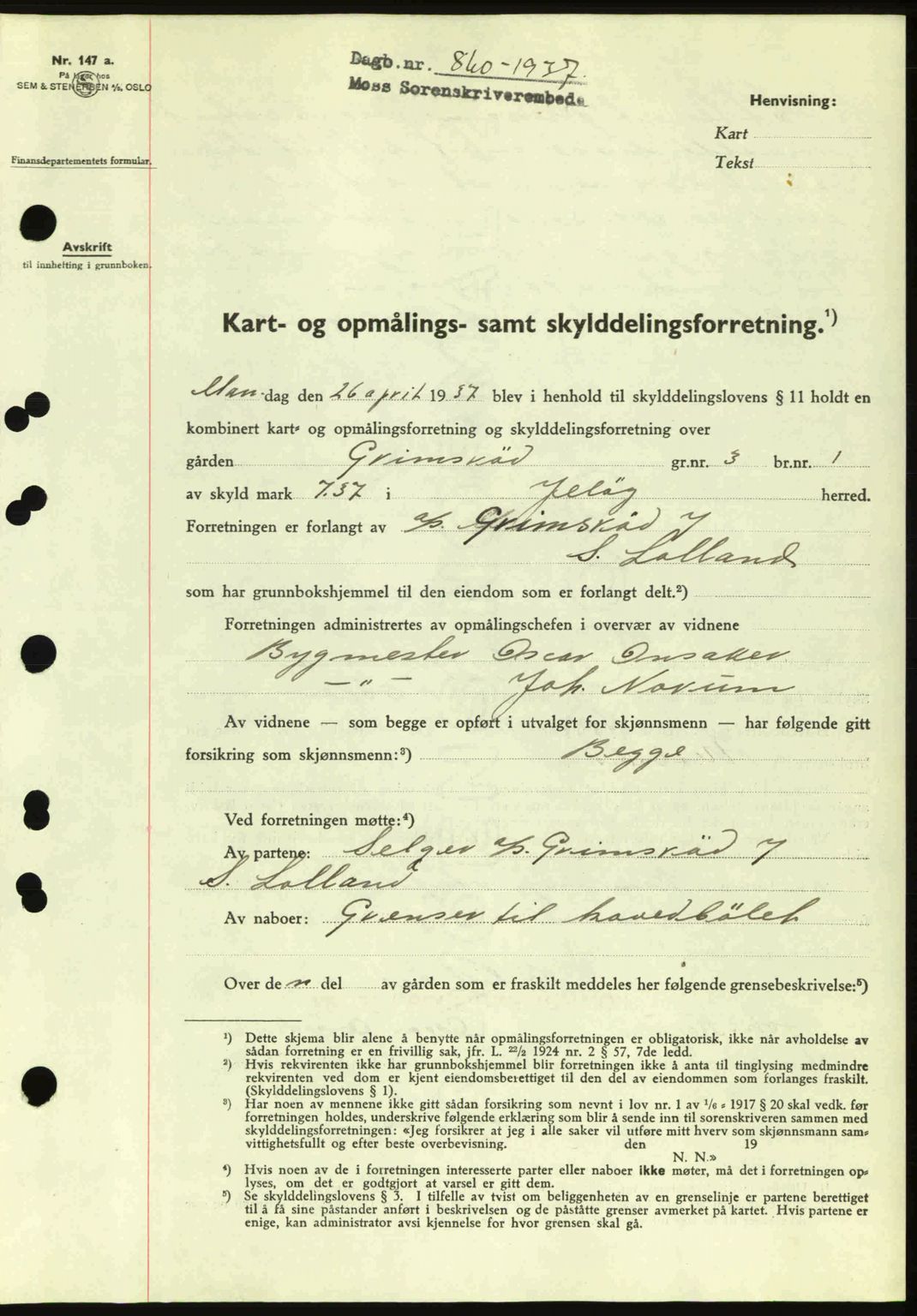 Moss sorenskriveri, SAO/A-10168: Pantebok nr. A2, 1936-1937, Dagboknr: 860/1937