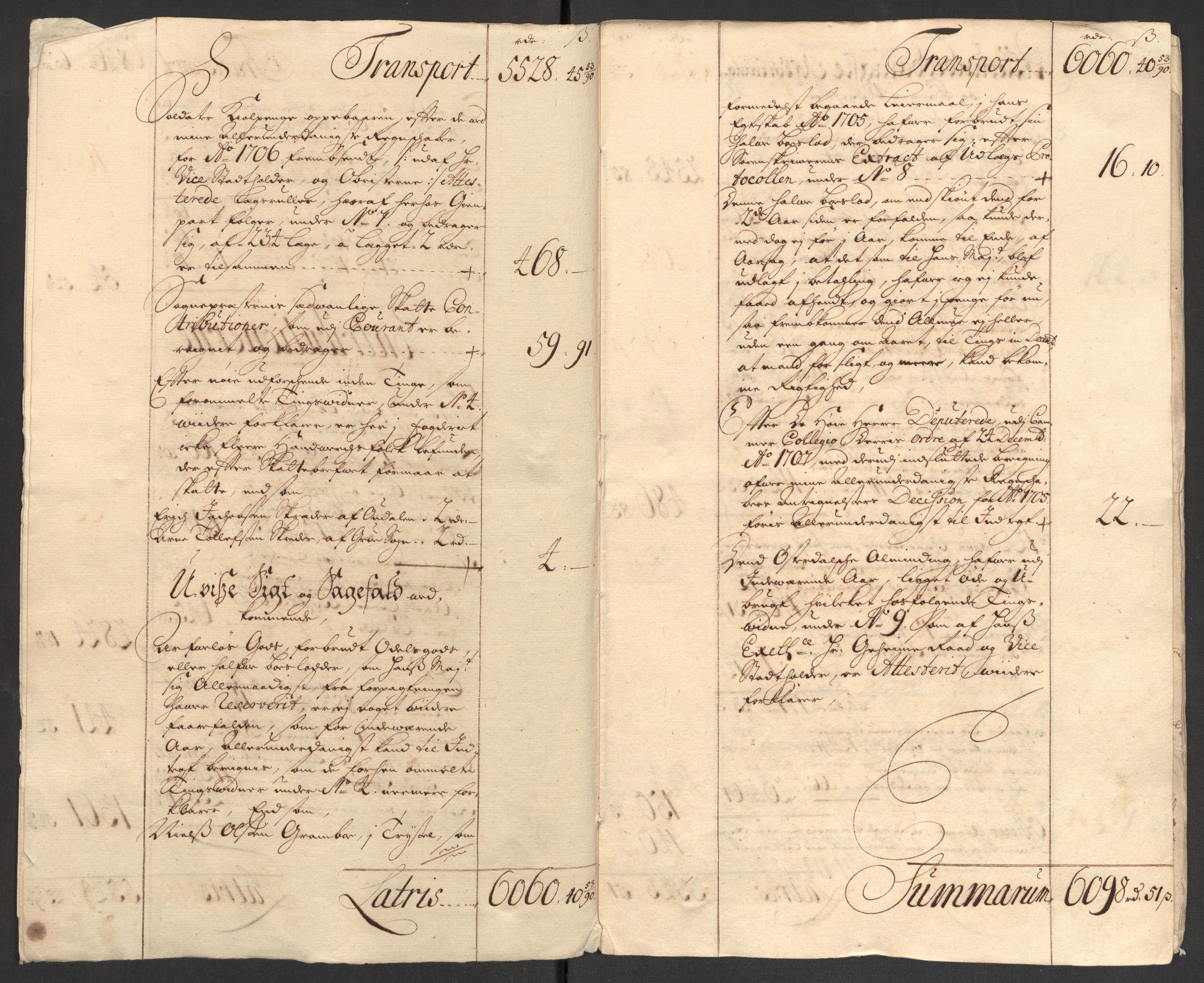 Rentekammeret inntil 1814, Reviderte regnskaper, Fogderegnskap, AV/RA-EA-4092/R13/L0844: Fogderegnskap Solør, Odal og Østerdal, 1707, s. 6