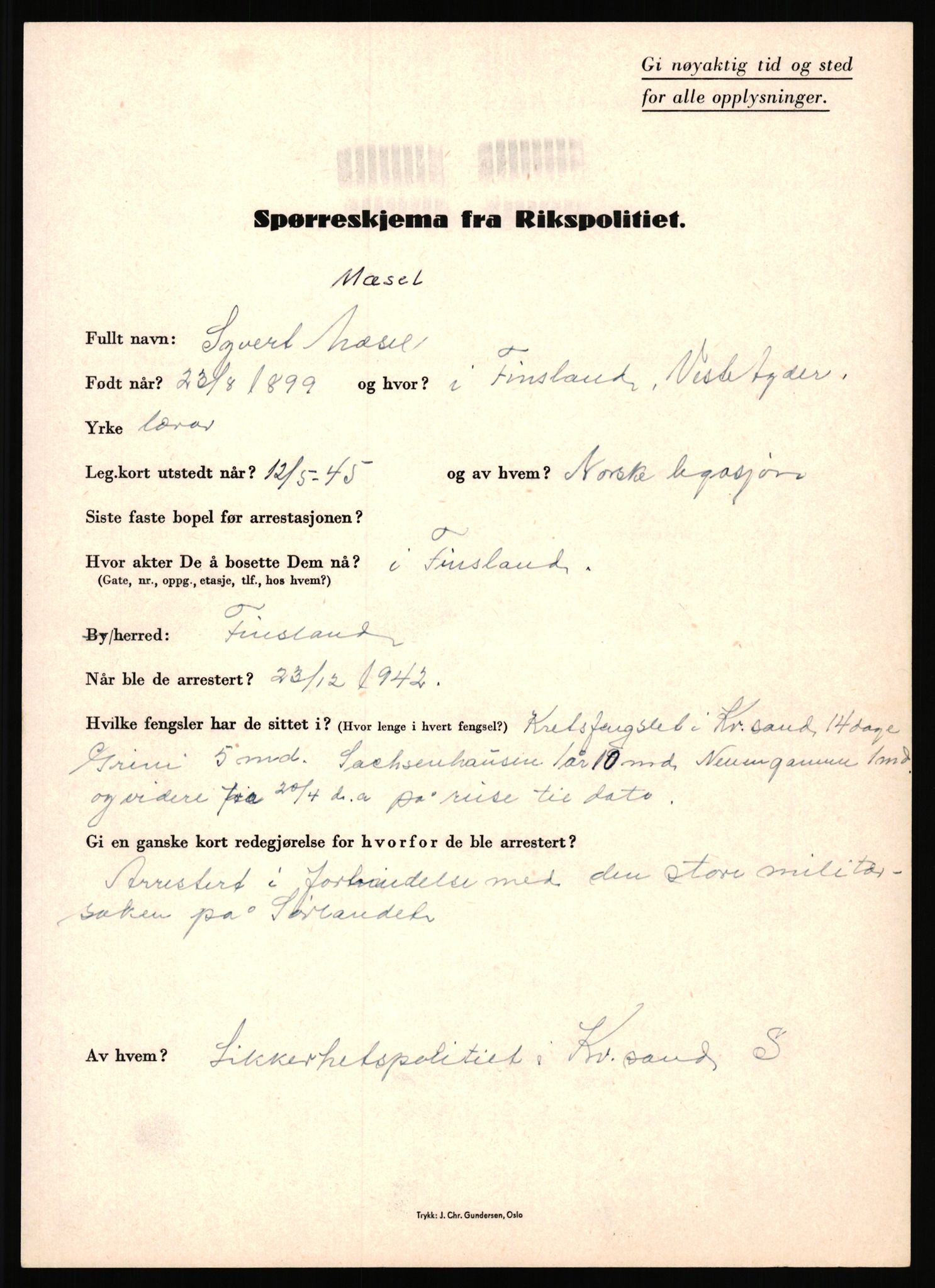 Rikspolitisjefen, AV/RA-S-1560/L/L0012: Mogensen, Øivind - Noraas, Lars, 1940-1945, s. 302