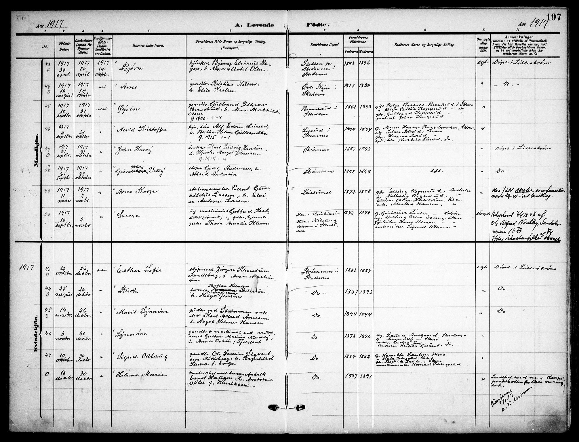 Skedsmo prestekontor Kirkebøker, AV/SAO-A-10033a/F/Fa/L0015: Ministerialbok nr. I 15, 1902-1917, s. 197
