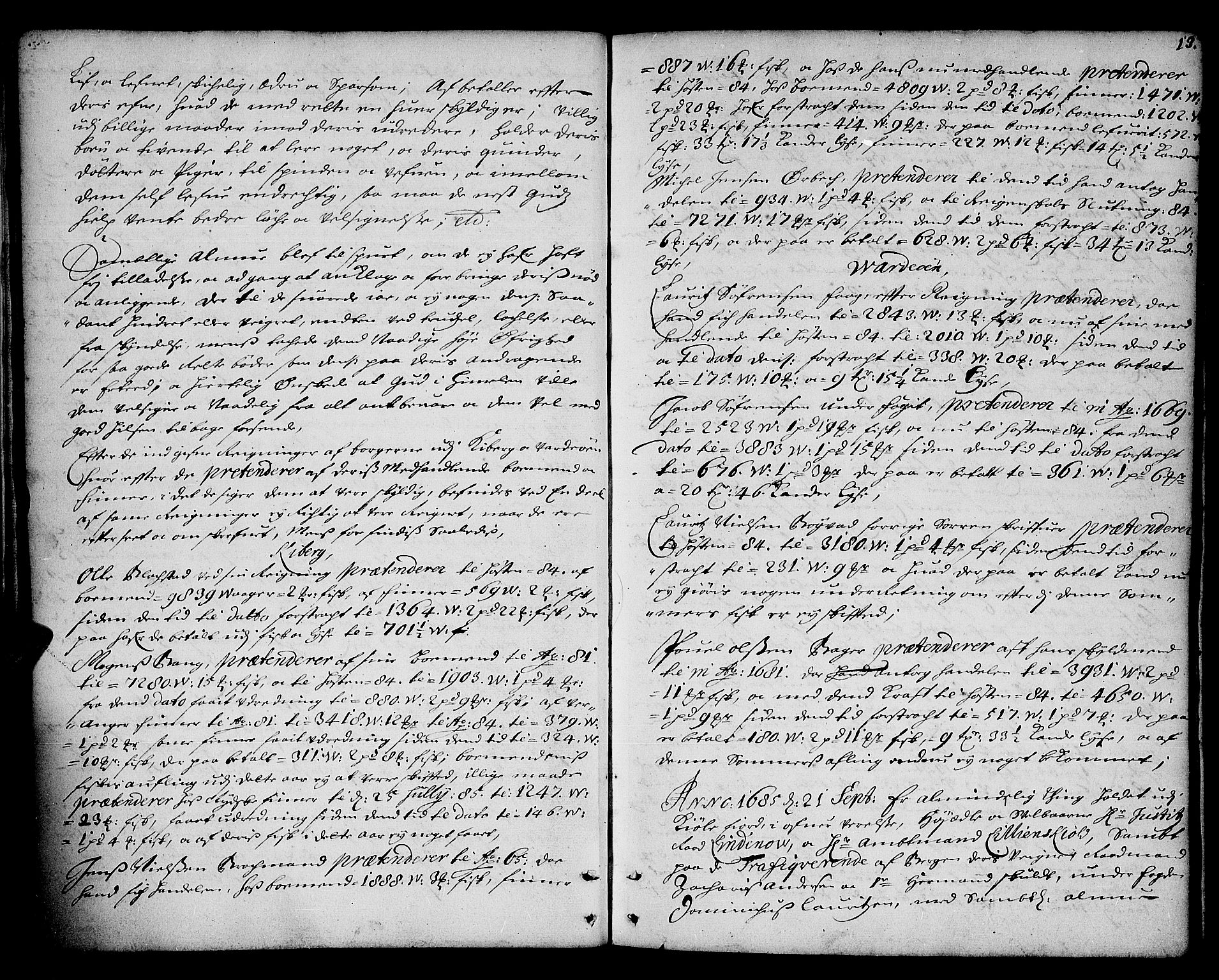 Finnmark sorenskriveri, AV/SATØ-S-0053/F/Fa/L0021: Justisprotokoller, 1685-1688, s. 12b-13a