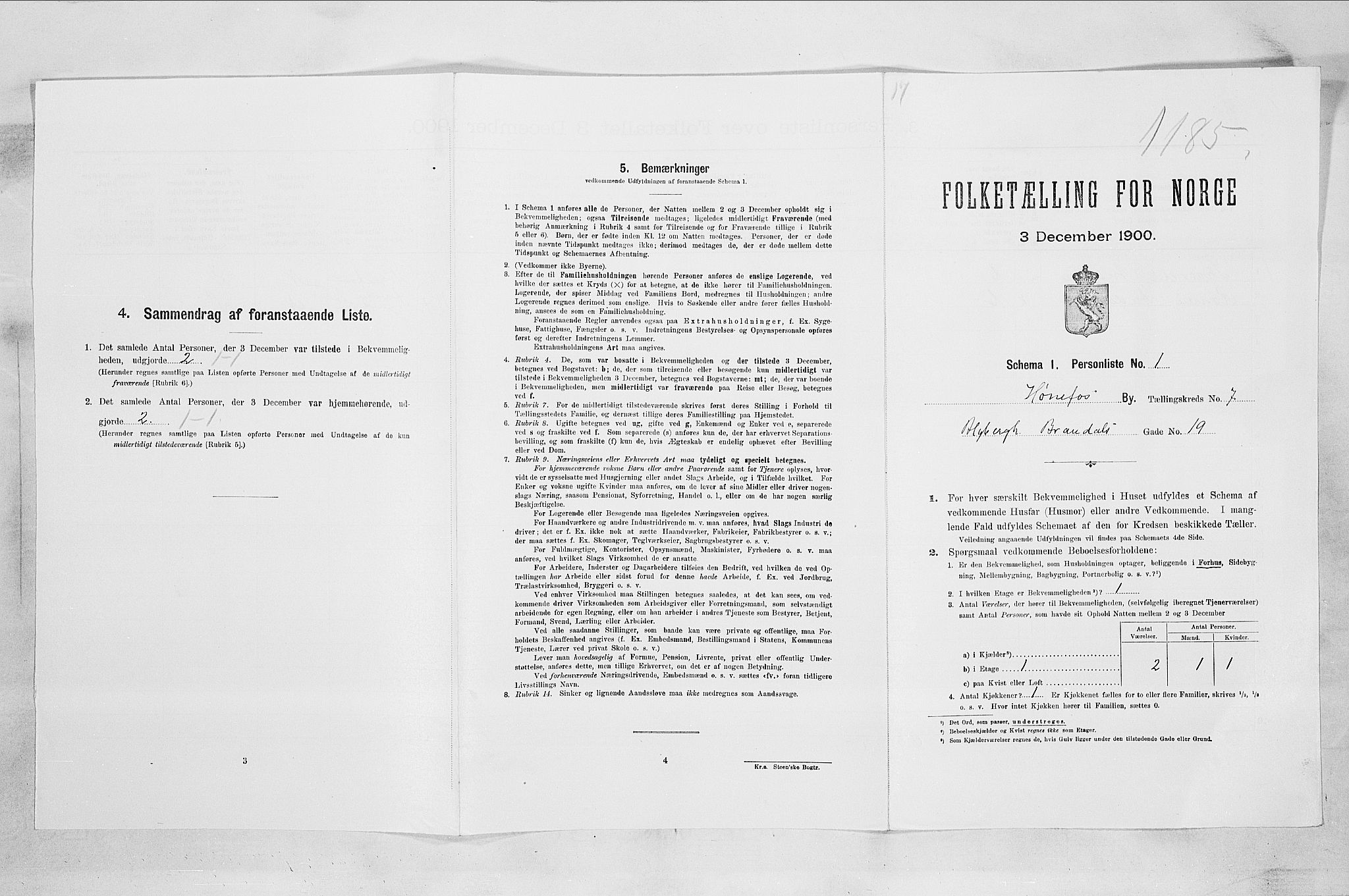 RA, Folketelling 1900 for 0601 Hønefoss kjøpstad, 1900, s. 715