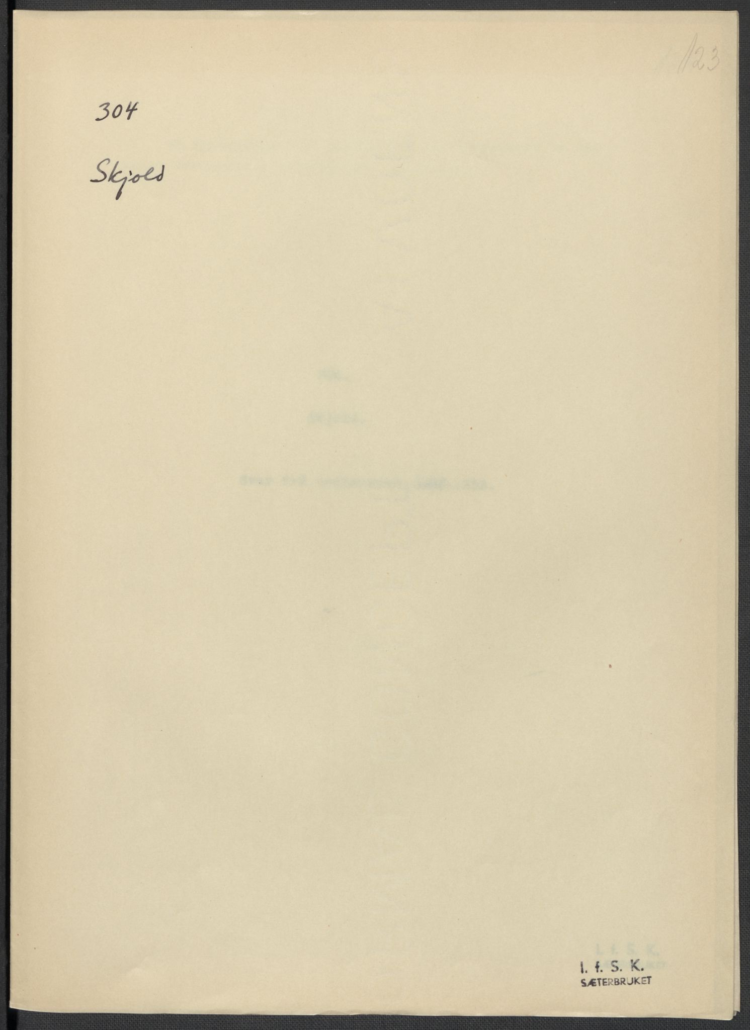 Instituttet for sammenlignende kulturforskning, AV/RA-PA-0424/F/Fc/L0009/0002: Eske B9: / Rogaland (perm XXIII), 1932-1938, s. 123