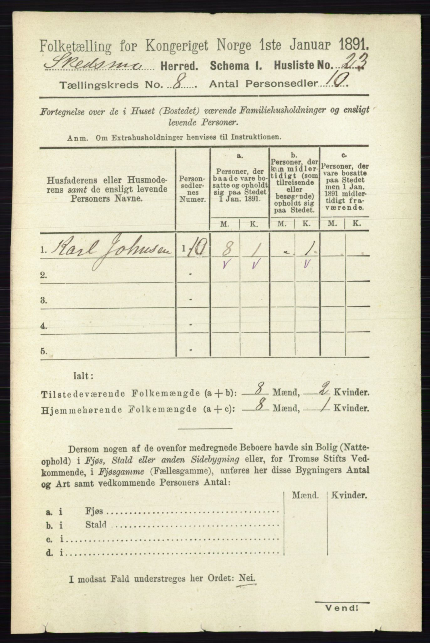 RA, Folketelling 1891 for 0231 Skedsmo herred, 1891, s. 3833