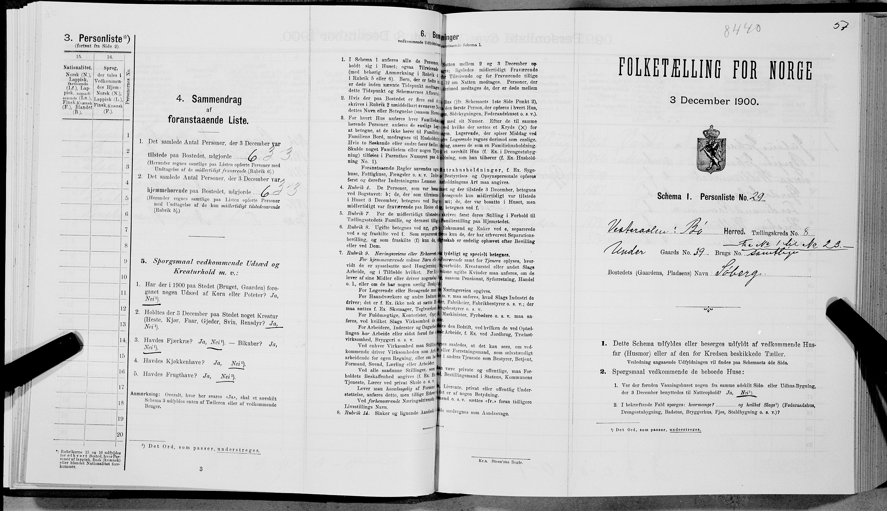 SAT, Folketelling 1900 for 1867 Bø herred, 1900, s. 959