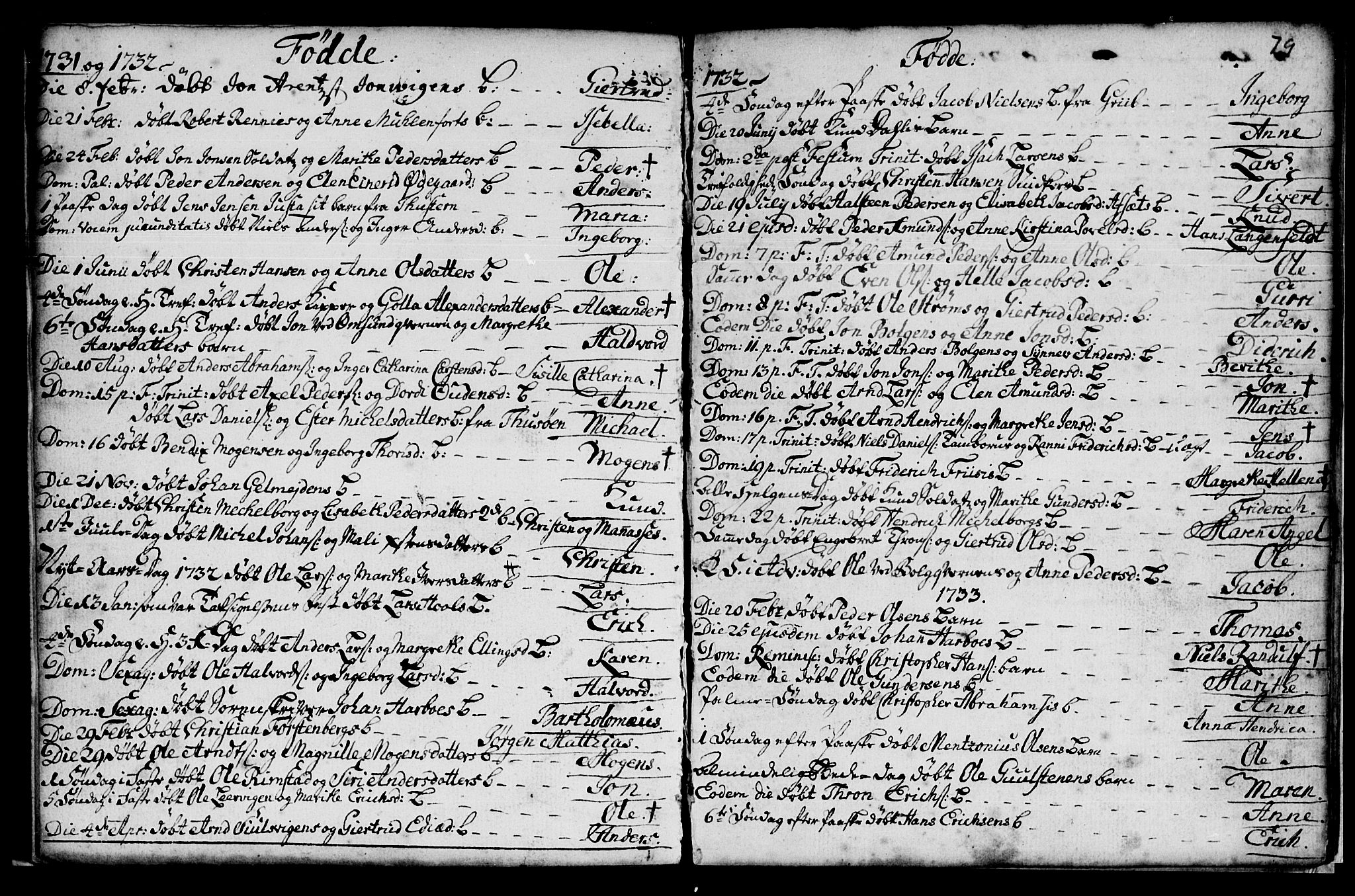Ministerialprotokoller, klokkerbøker og fødselsregistre - Møre og Romsdal, AV/SAT-A-1454/572/L0838: Ministerialbok nr. 572A01, 1731-1737, s. 78-79