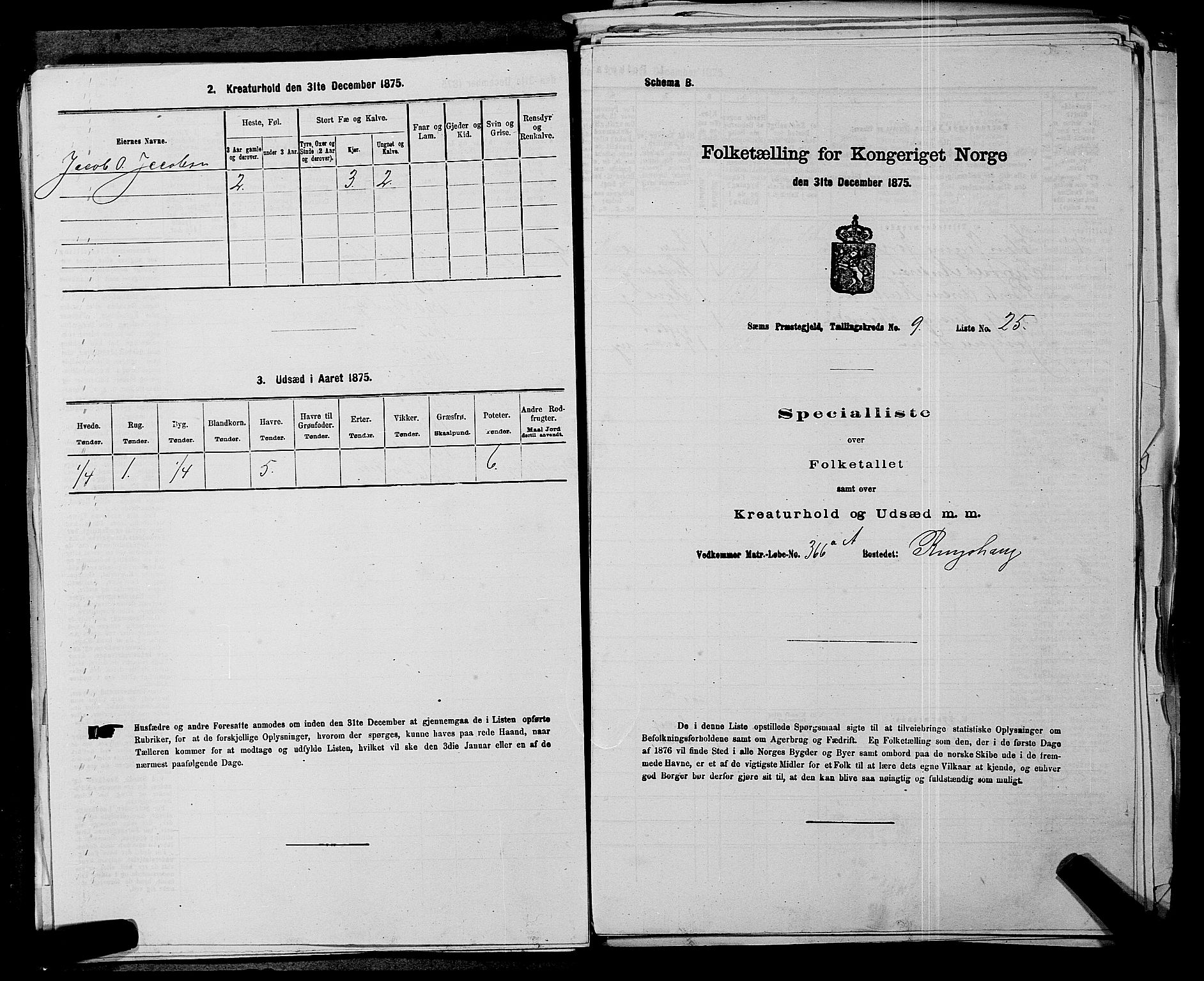 SAKO, Folketelling 1875 for 0721P Sem prestegjeld, 1875, s. 1540