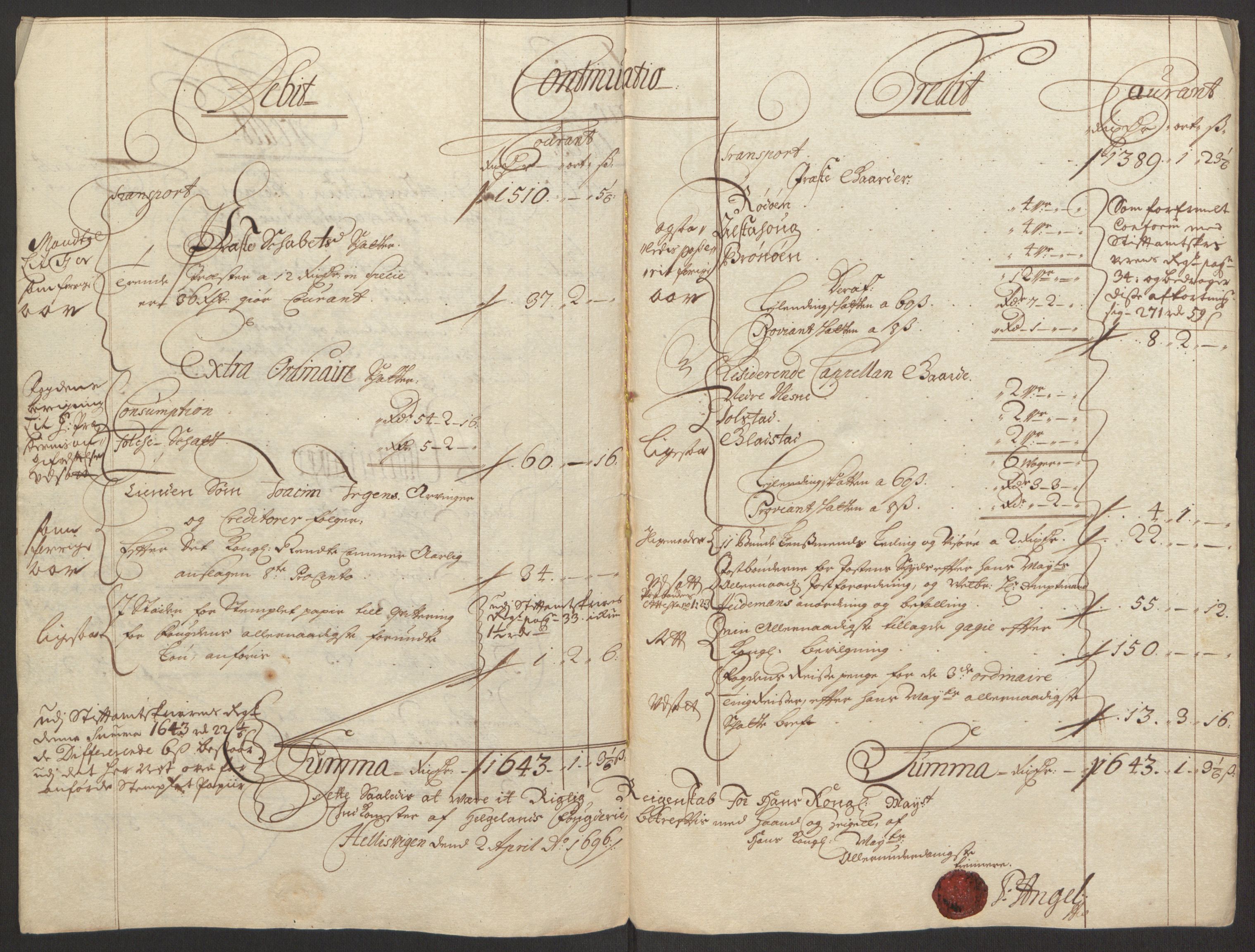 Rentekammeret inntil 1814, Reviderte regnskaper, Fogderegnskap, RA/EA-4092/R65/L4505: Fogderegnskap Helgeland, 1693-1696, s. 273