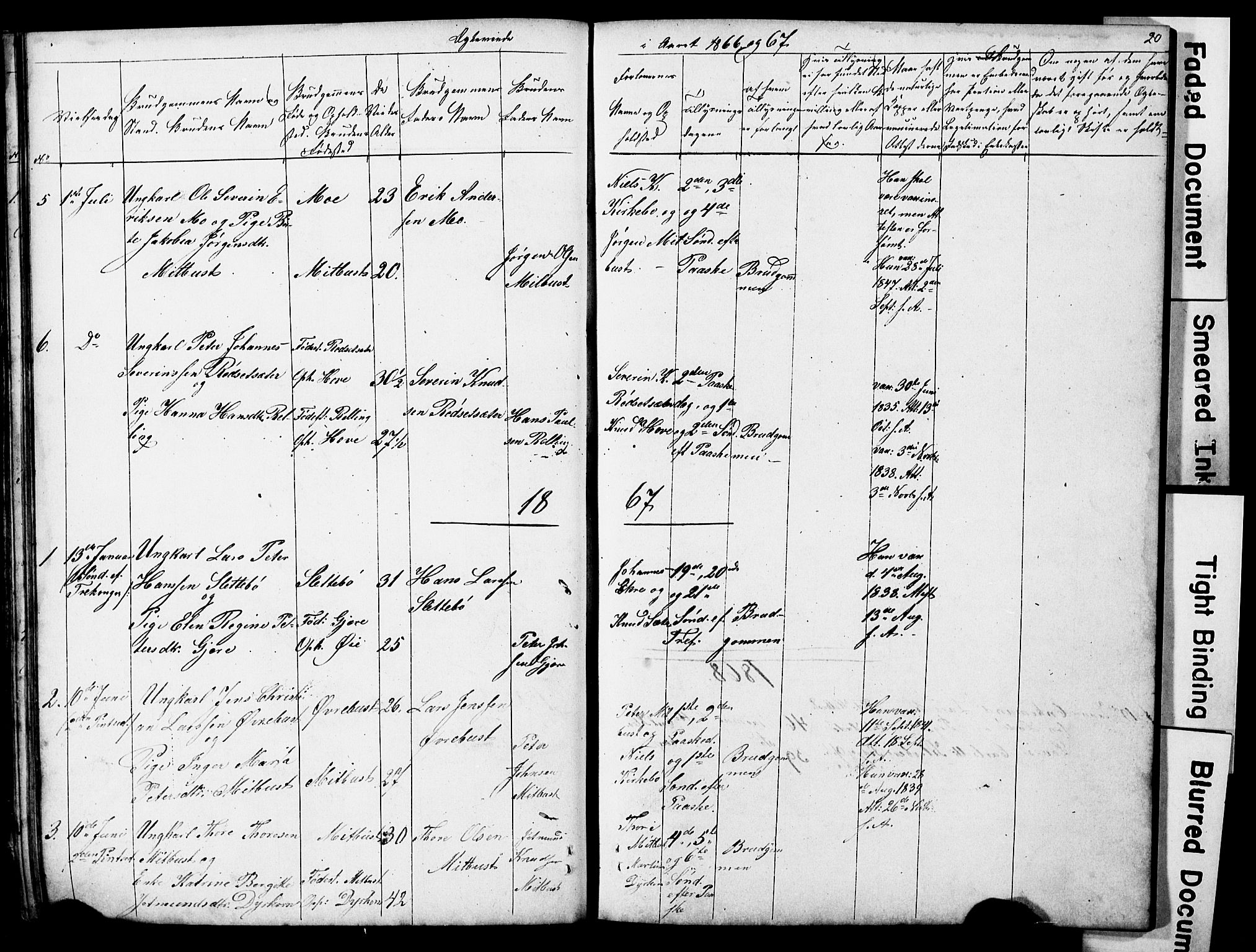 Ministerialprotokoller, klokkerbøker og fødselsregistre - Møre og Romsdal, AV/SAT-A-1454/521/L0301: Klokkerbok nr. 521C02, 1854-1881, s. 20