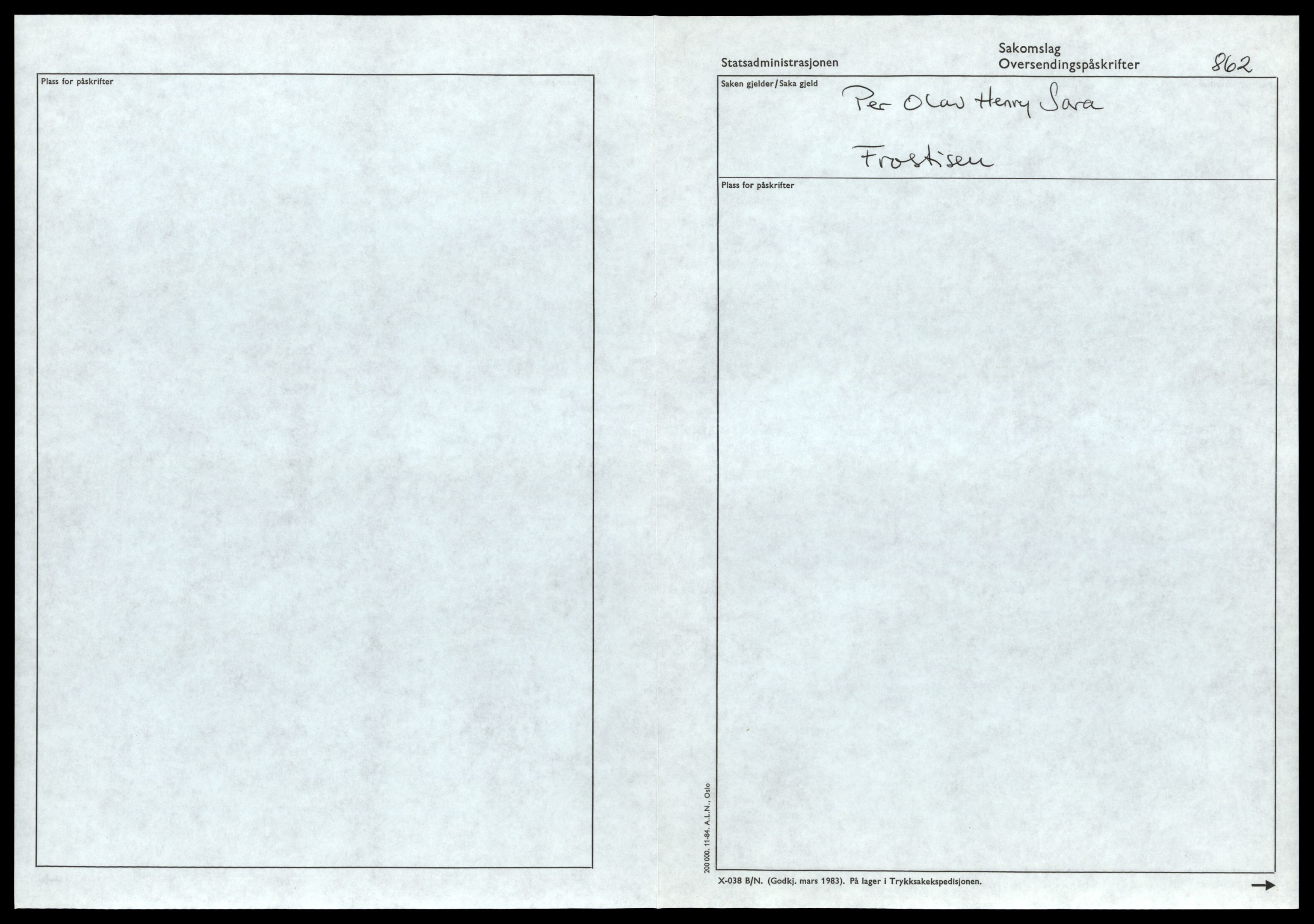 Reindriftsforvaltningen Nordland, AV/SAT-A-5309/D/Dc/L0506/0005: Korrespondanse ordnet etter arkivnøkkel / Registrering av reinmerker - Hellemo, 1964-1985, s. 3