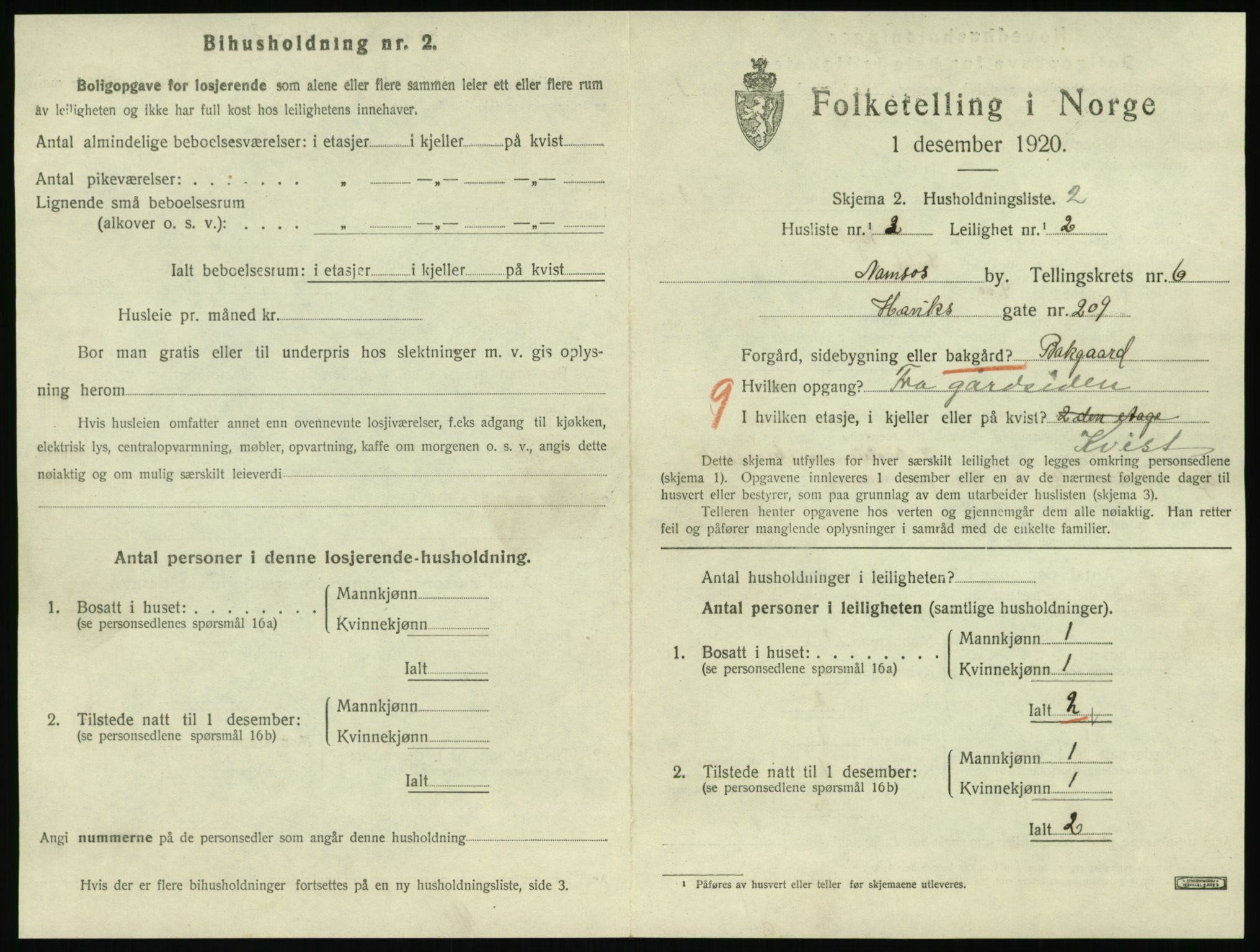 SAT, Folketelling 1920 for 1703 Namsos ladested, 1920, s. 1775