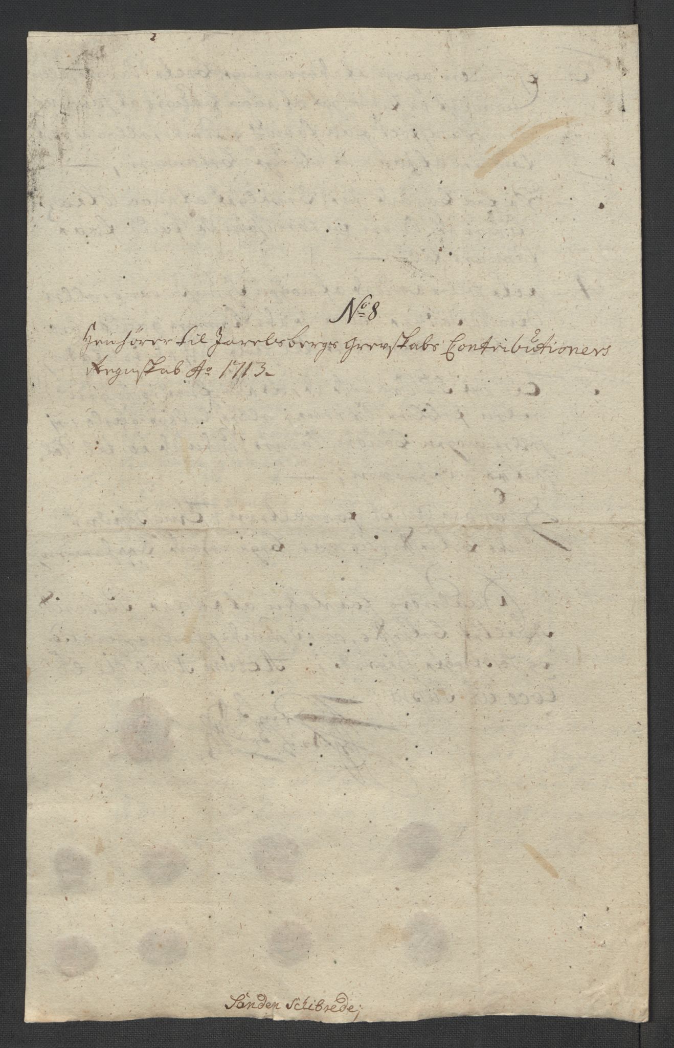 Rentekammeret inntil 1814, Reviderte regnskaper, Fogderegnskap, RA/EA-4092/R32/L1878: Fogderegnskap Jarlsberg grevskap, 1713, s. 161