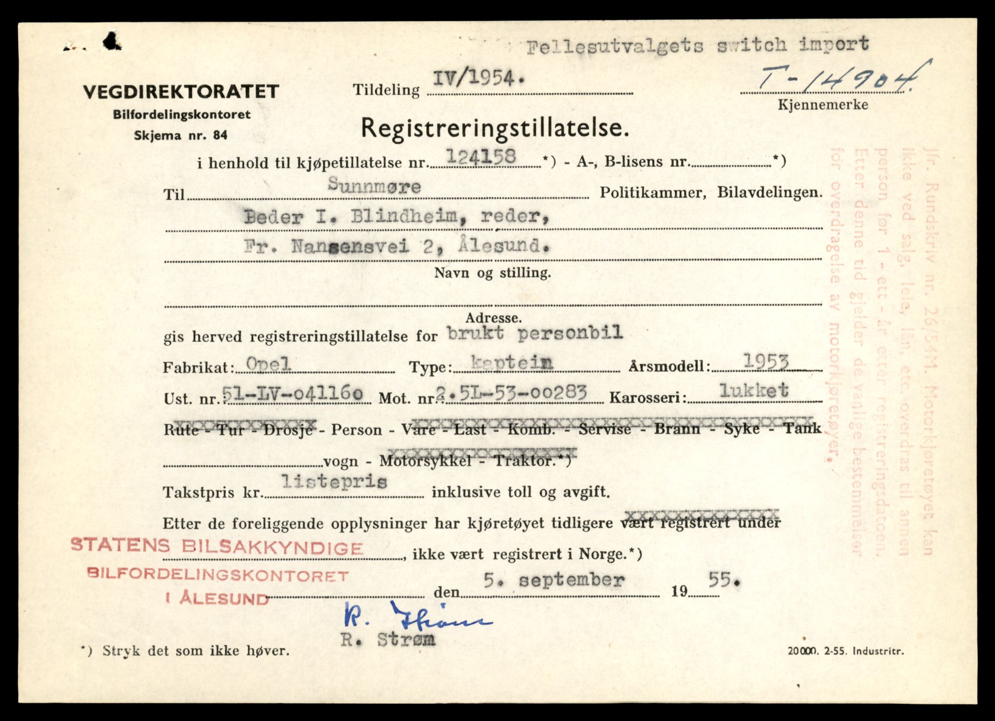 Møre og Romsdal vegkontor - Ålesund trafikkstasjon, AV/SAT-A-4099/F/Fe/L0049: Registreringskort for kjøretøy T 14864 - T 18613, 1927-1998, s. 935