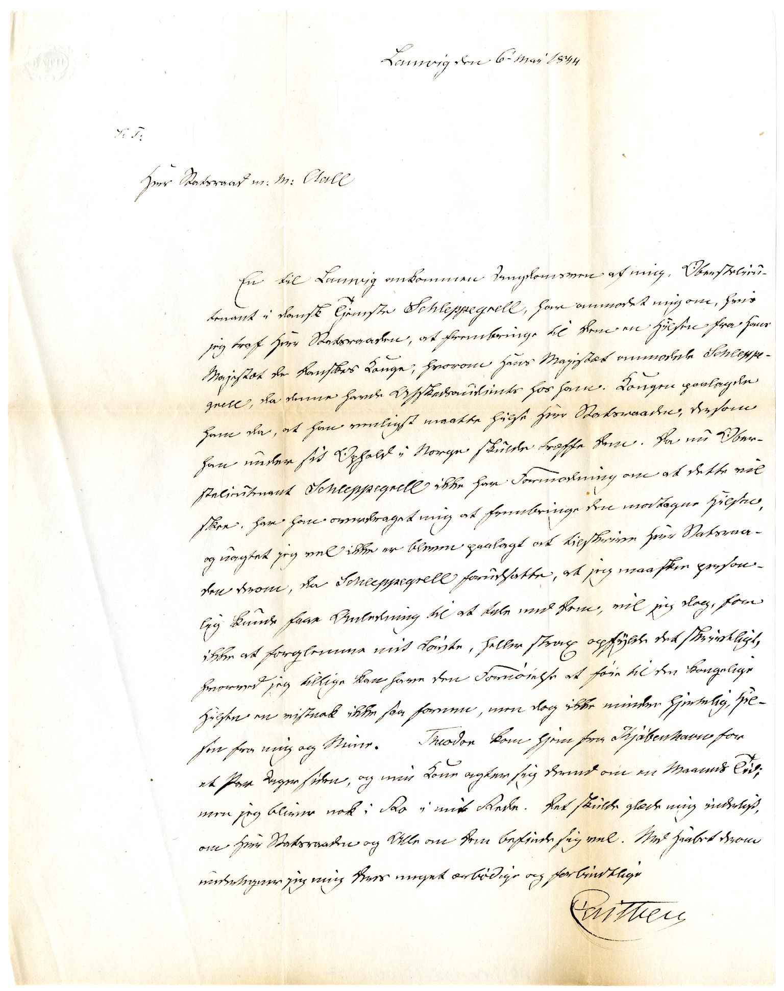 Diderik Maria Aalls brevsamling, NF/Ark-1023/F/L0002: D.M. Aalls brevsamling. B - C, 1799-1889, s. 339