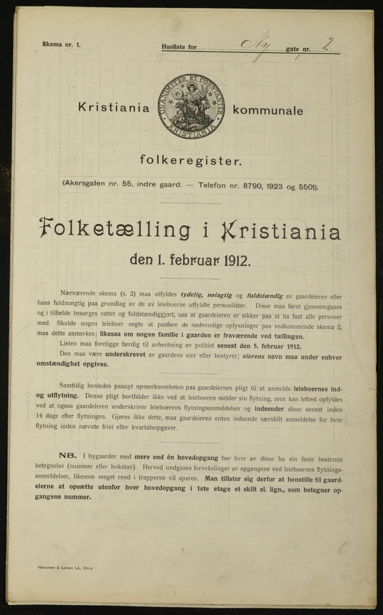 OBA, Kommunal folketelling 1.2.1912 for Kristiania, 1912, s. 74591