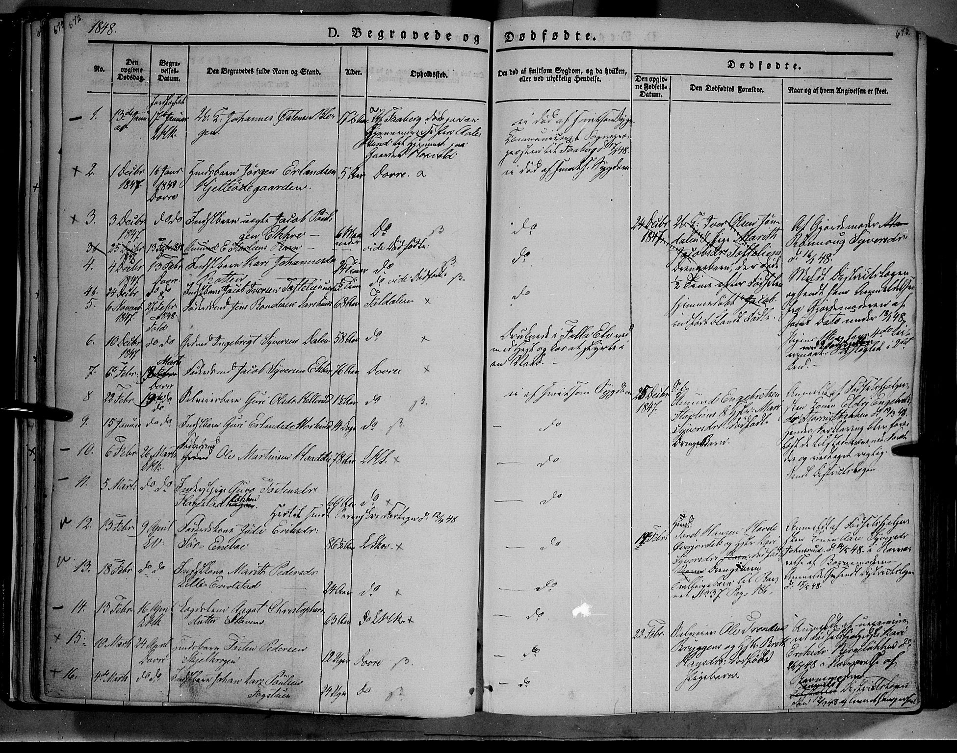 Lesja prestekontor, AV/SAH-PREST-068/H/Ha/Haa/L0006: Ministerialbok nr. 6B, 1843-1854, s. 672-673