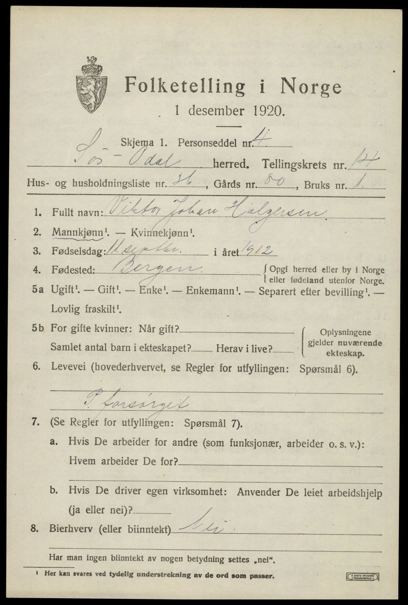 SAH, Folketelling 1920 for 0419 Sør-Odal herred, 1920, s. 14357