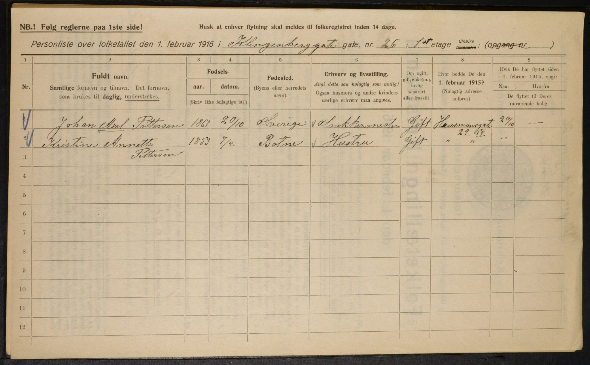 OBA, Kommunal folketelling 1.2.1916 for Kristiania, 1916, s. 53183