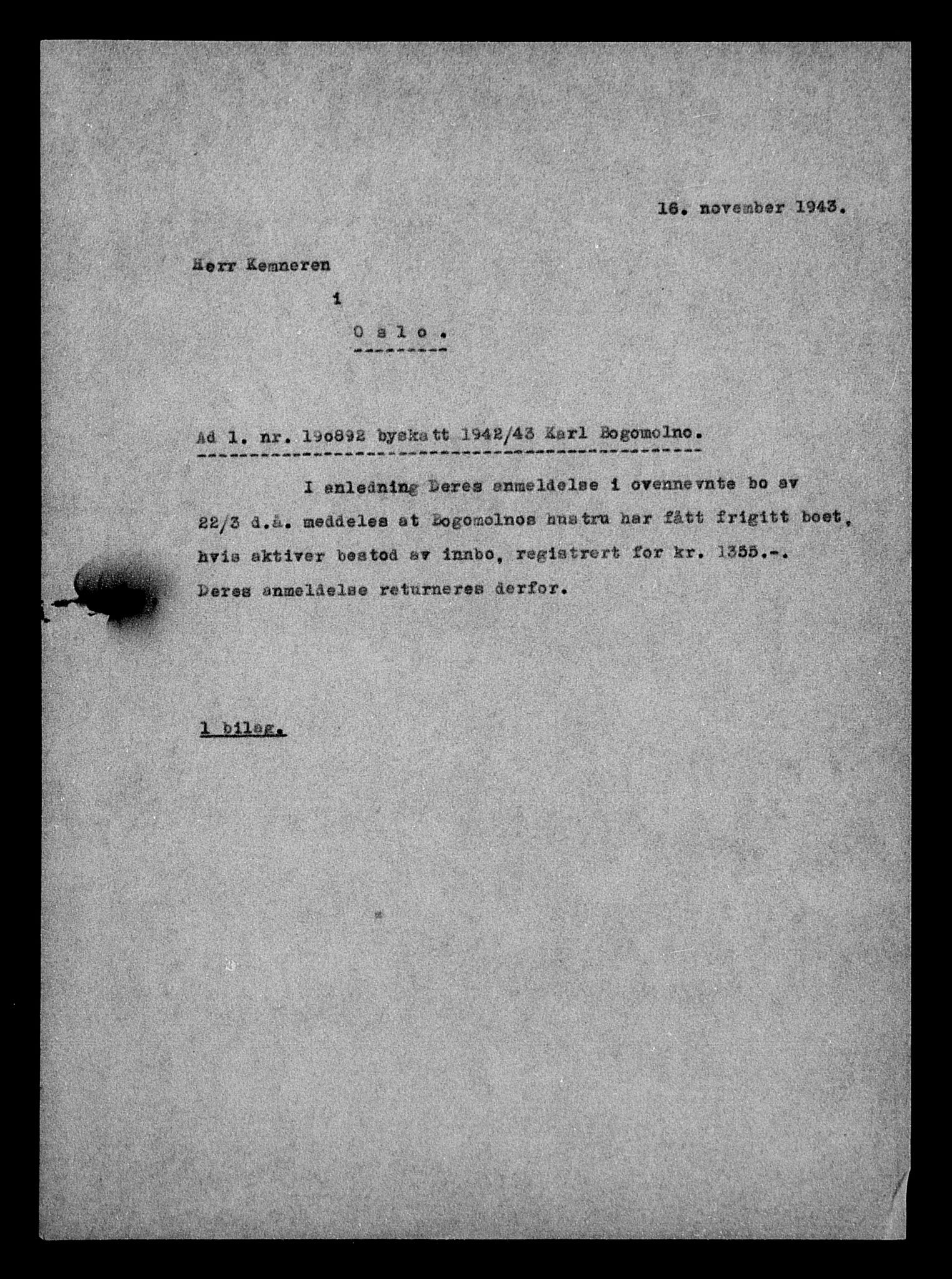 Justisdepartementet, Tilbakeføringskontoret for inndratte formuer, AV/RA-S-1564/H/Hc/Hcc/L0927: --, 1945-1947, s. 299